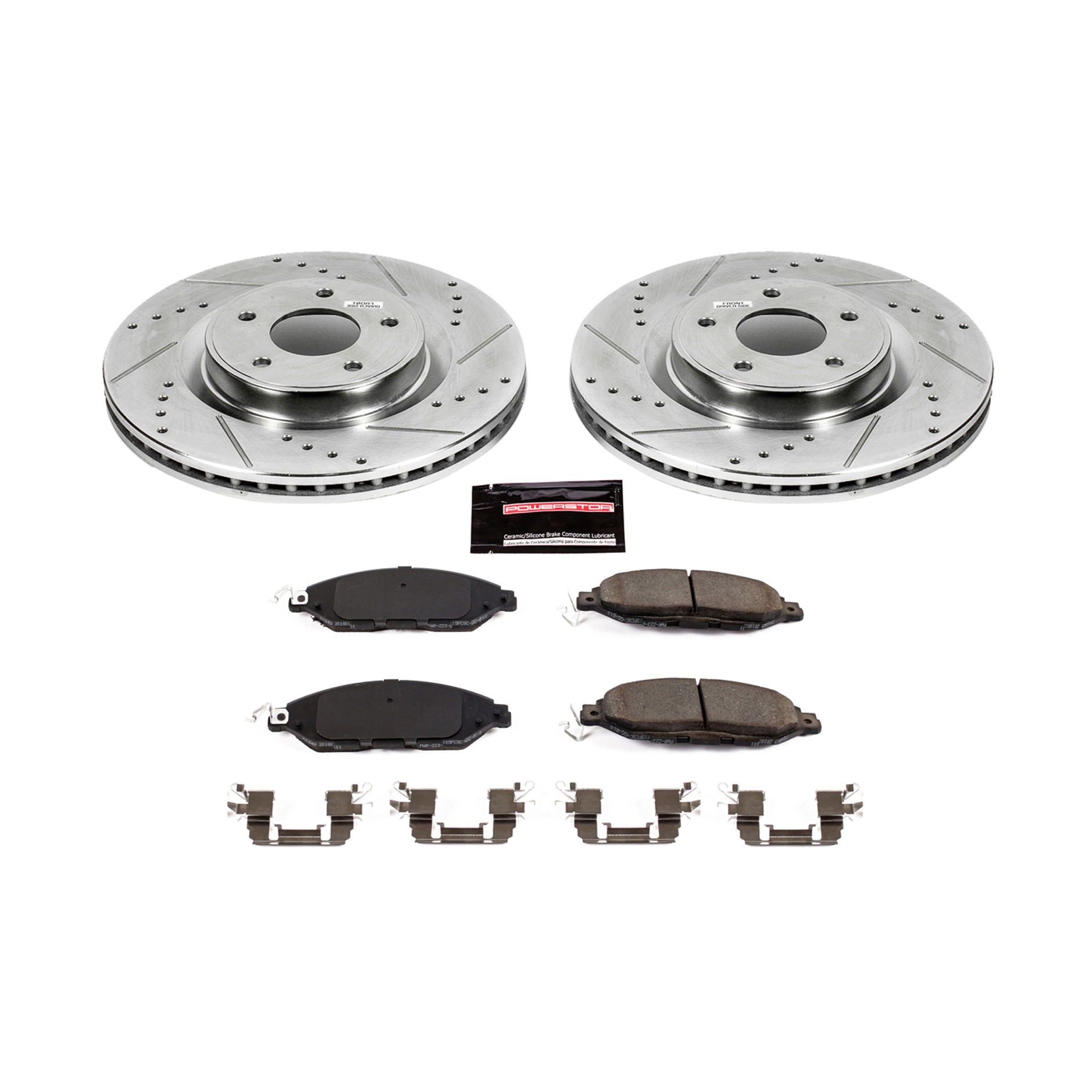 Power Stop K6496 - Z23 Evolution Sport Performance 1-Click Drilled And Slotted Front Brake Kit