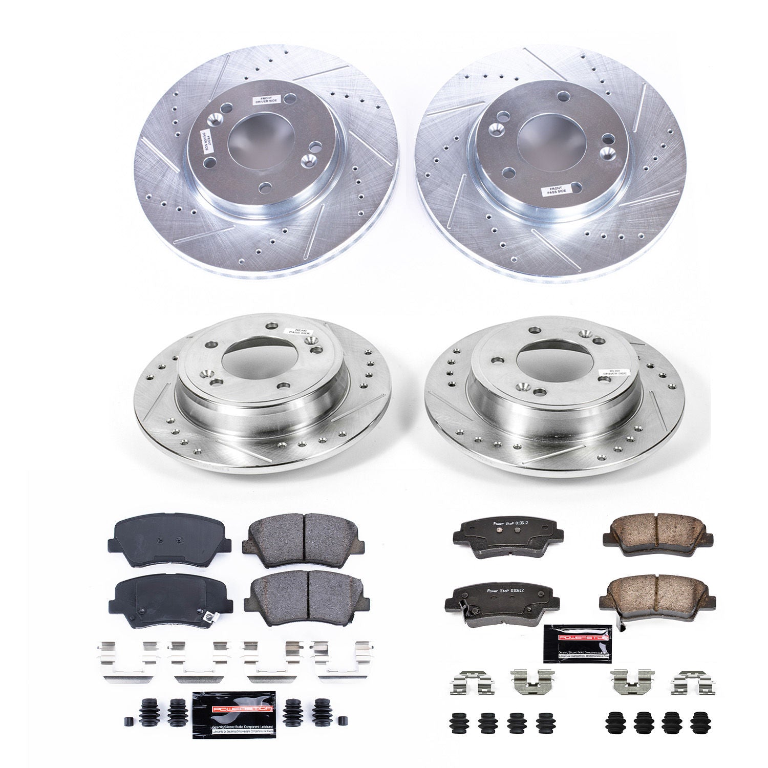 Power Stop K6504 - Z23 Evolution Sport Performance 1-Click Brake Kit (Front And Rear)