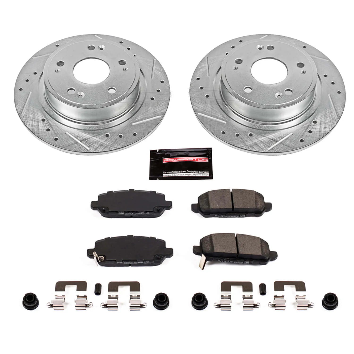 Power Stop K7340 - Z23 Evolution Sport Performance 1-Click Drilled And Slotted Rear Brake Kit