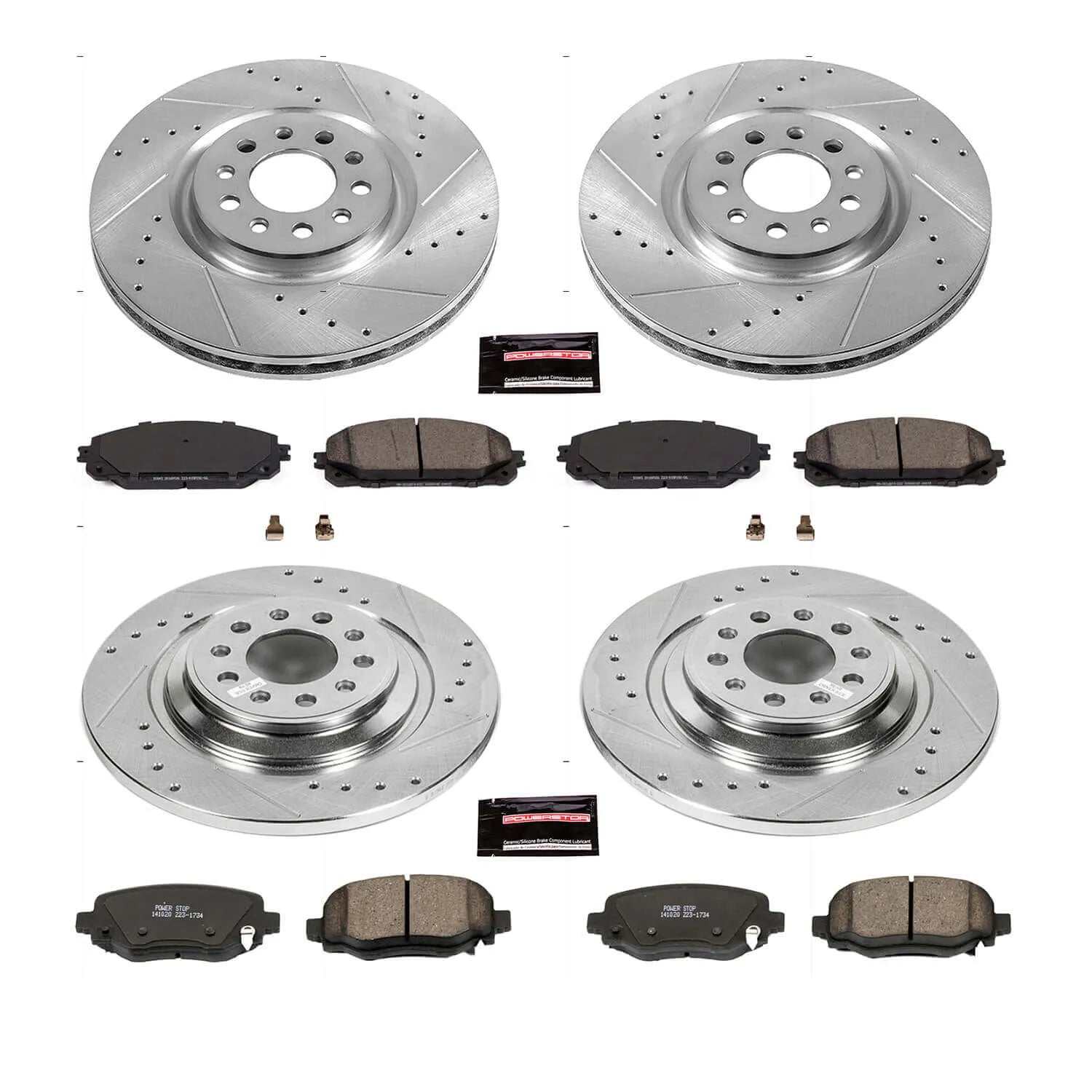 Power Stop K7415 - Z23 Evolution Sport Performance 1-Click Drilled And Slotted Front And Rear Brake Kit