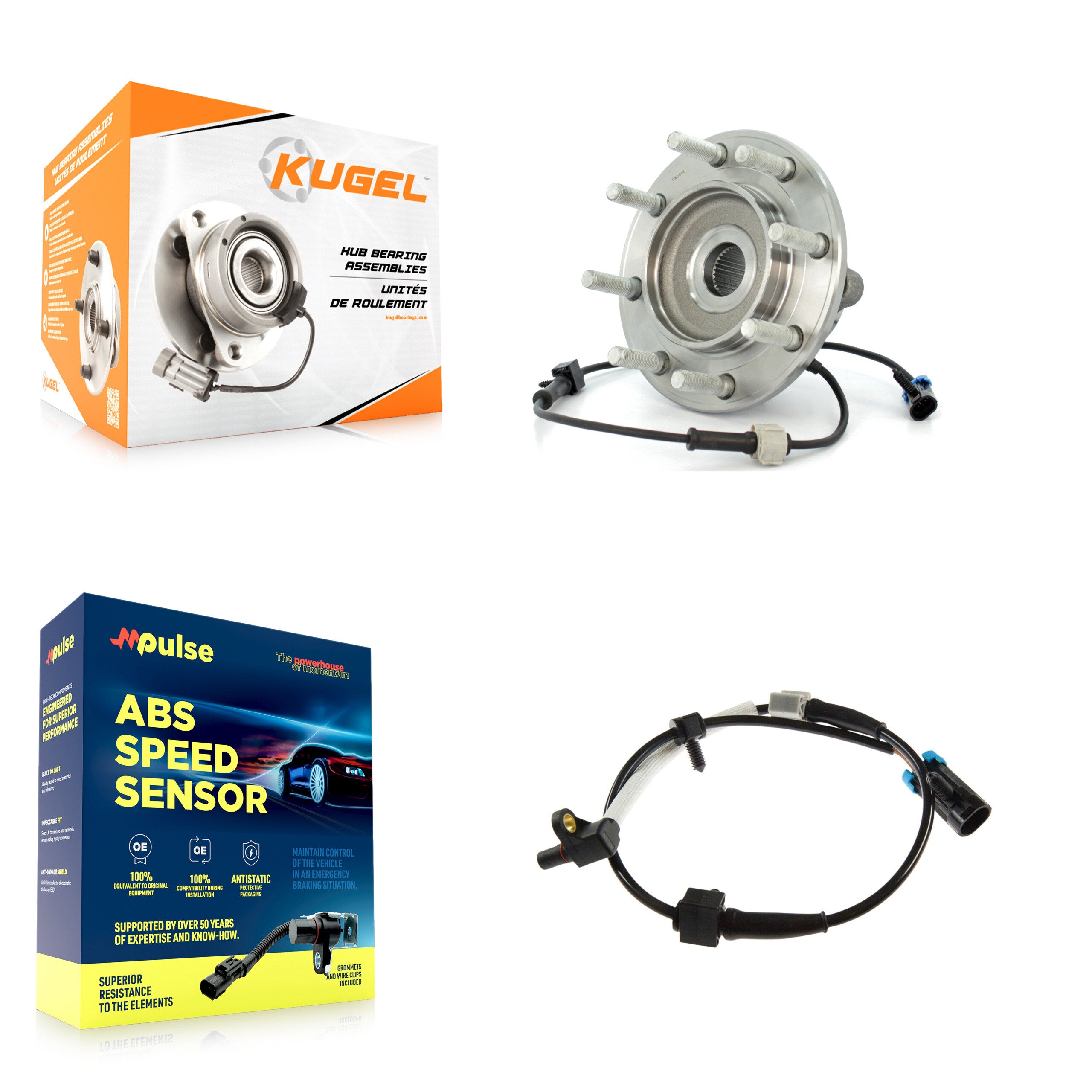 Kugel K7S-100175 Wheel Bearing and Hub Assembly for 2001-2007 Chevrolet Silverado 3500 Classic, GMC Sierra 3500 Classic, Chevrolet Silverado 3500 & more - Front product image