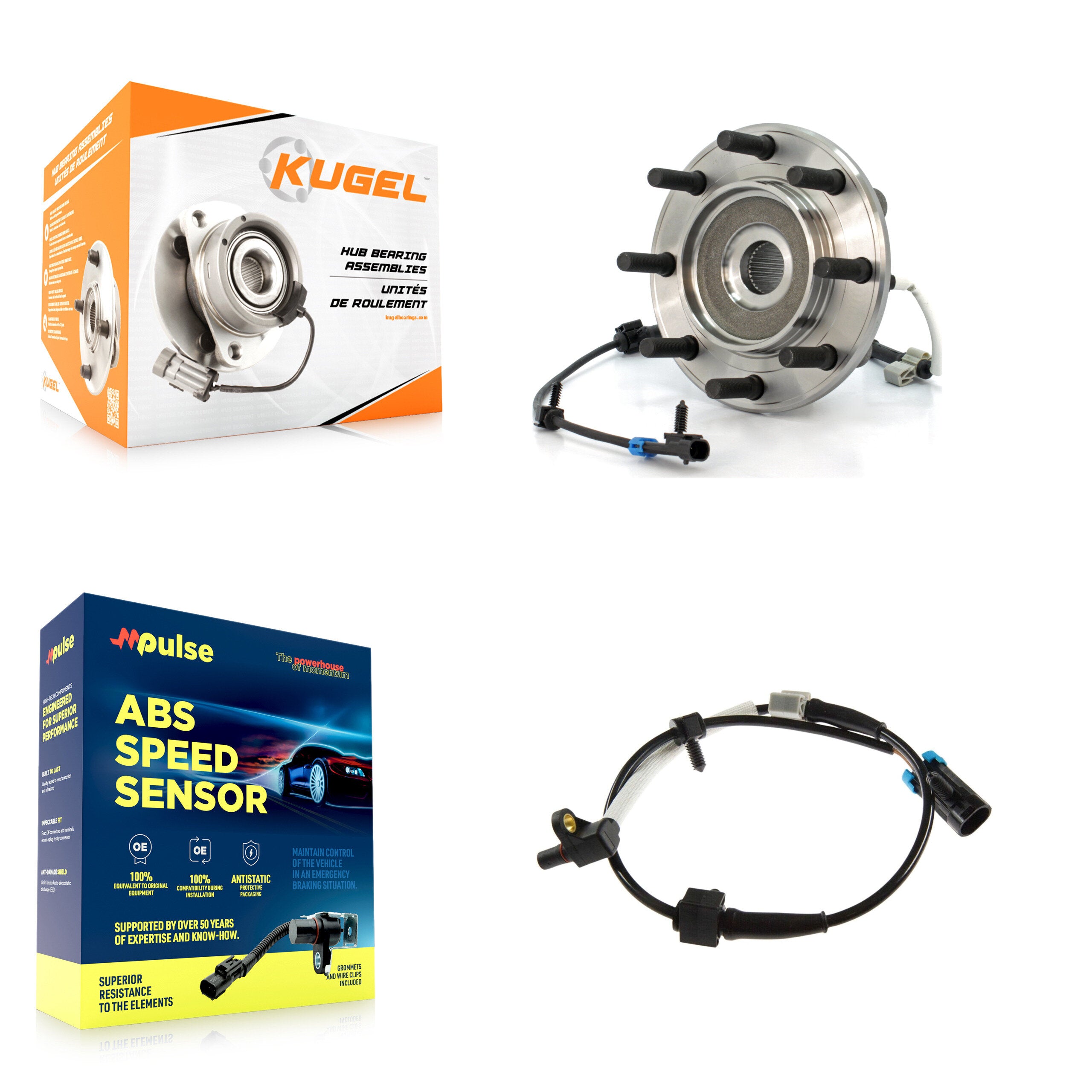 Kugel K7S-100176 Wheel Bearing and Hub Assembly for 2001-2007 Chevrolet Silverado 3500 Classic, GMC Sierra 3500 Classic, Chevrolet Silverado 3500 & more - Front product image