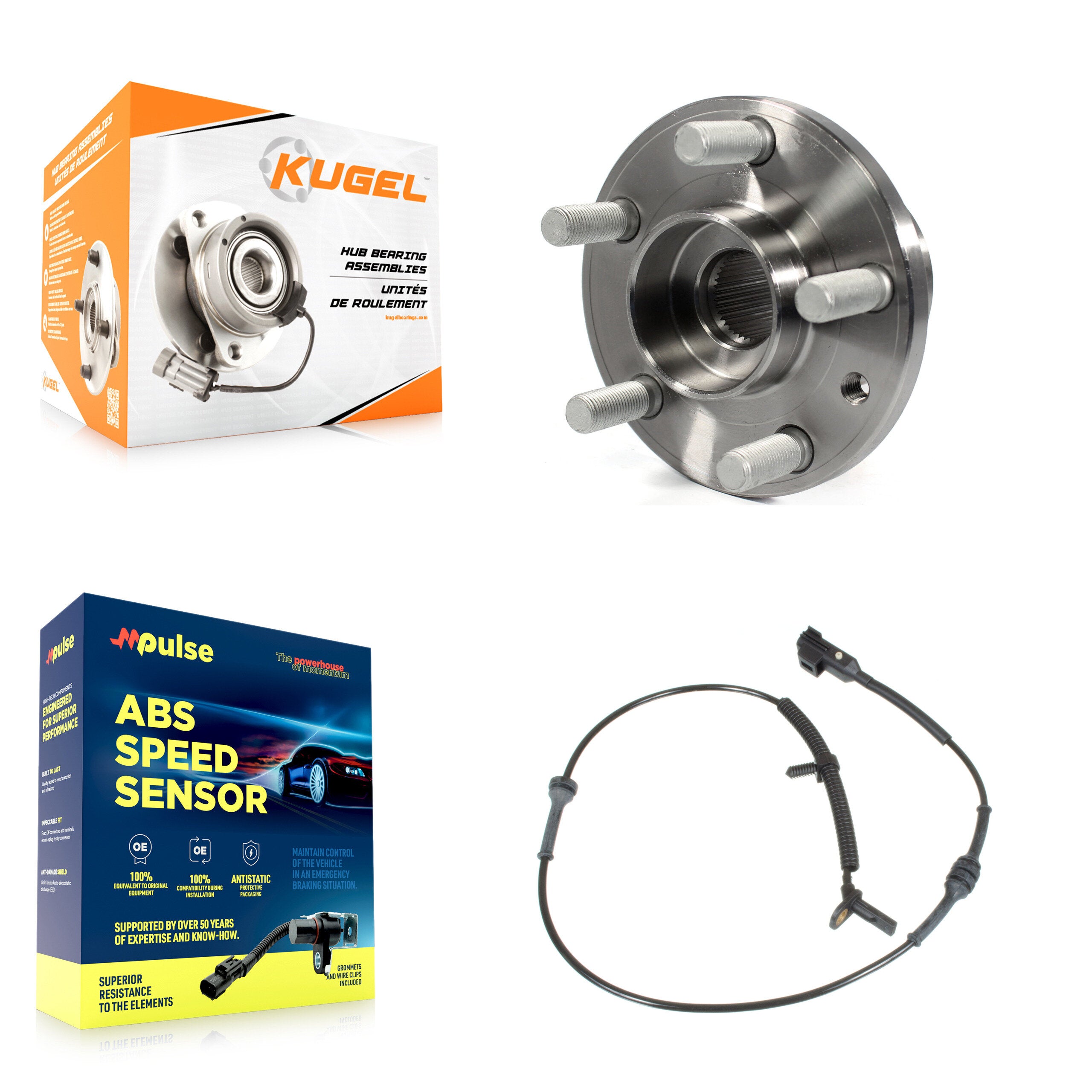 Kugel K7S-100177 Wheel Bearing and Hub Assembly for 2008-2015 Land Rover LR2 - Front product image