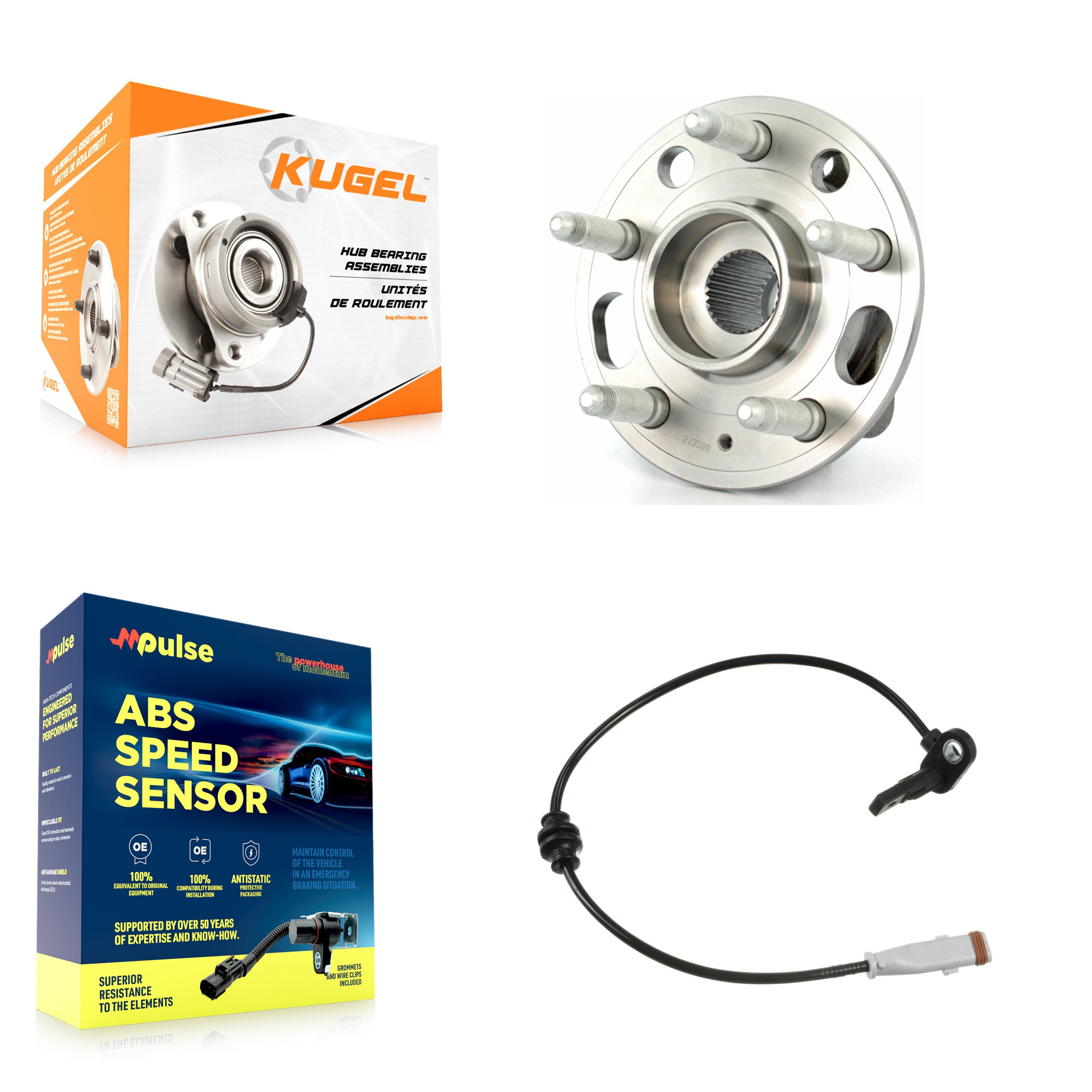 Kugel K7S-100186 Wheel Bearing and Hub Assembly for 2010-2017 Buick Regal, Buick LaCrosse, Saab 9-5 - Front product image