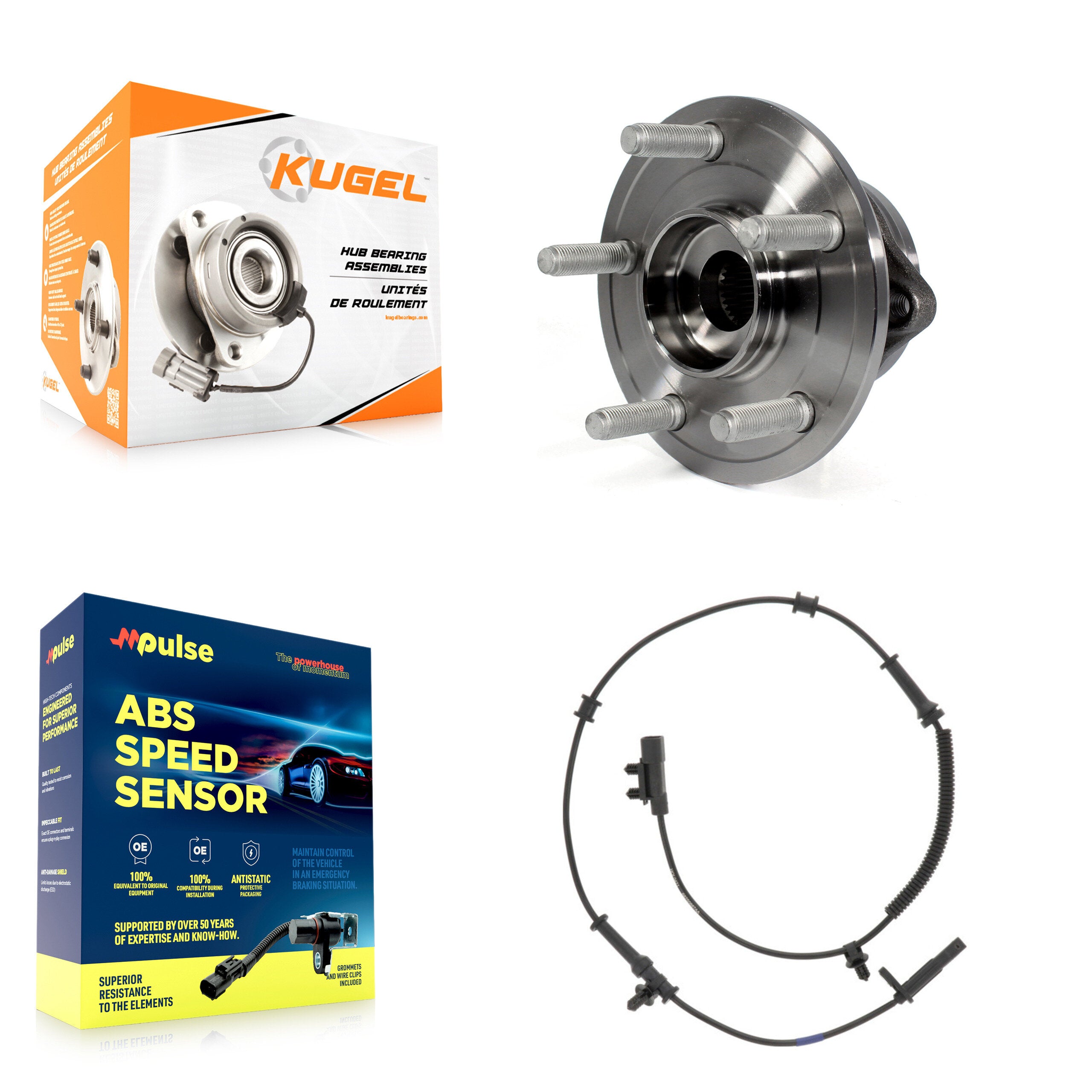 Kugel K7S-100243 Wheel Bearing and Hub Assembly for 2016-2022 Jeep Grand Cherokee WK, Dodge Durango, Jeep Grand Cherokee - Front product image