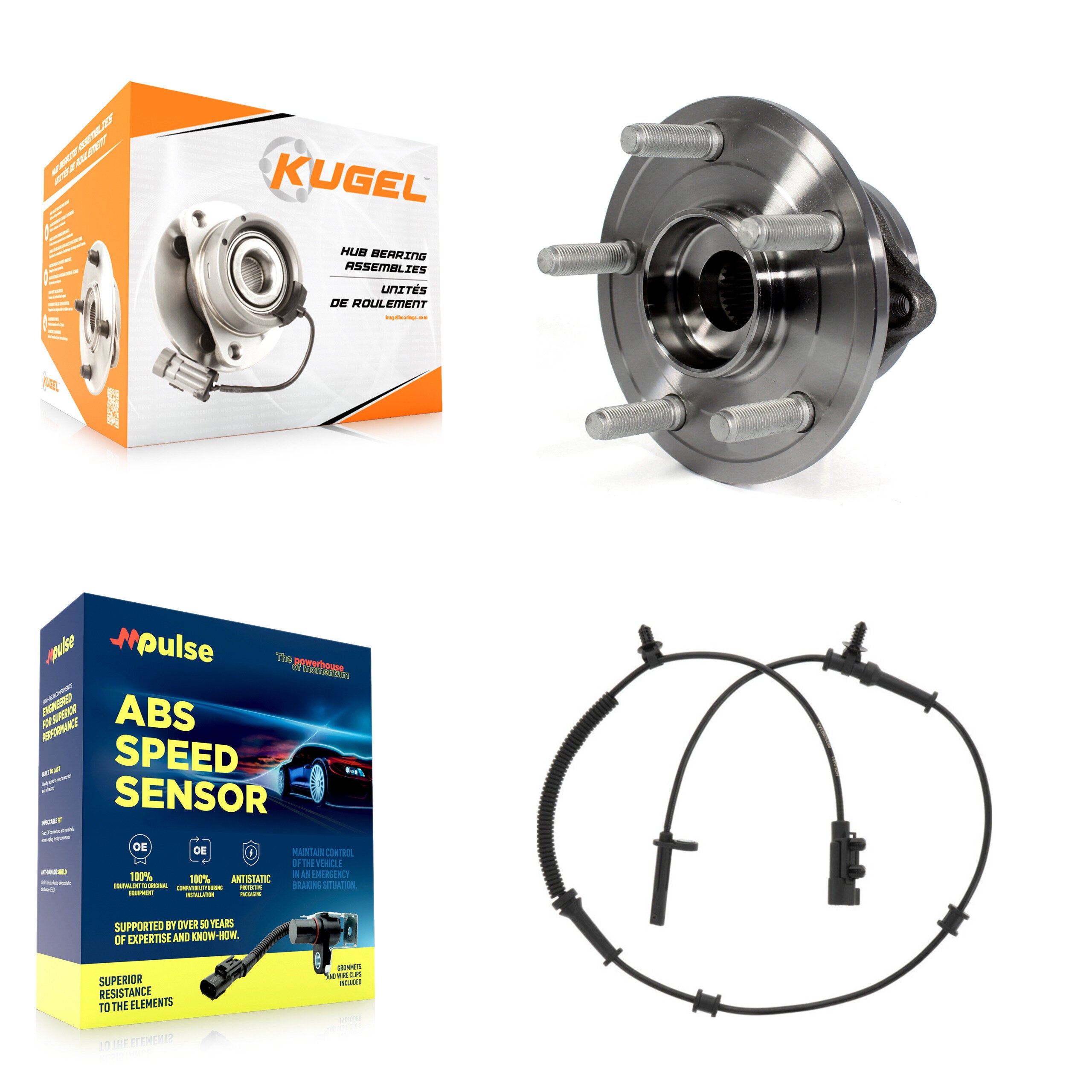Kugel K7S-100244 Wheel Bearing and Hub Assembly for 2016-2022 Jeep Grand Cherokee WK, Dodge Durango, Jeep Grand Cherokee - Front product image