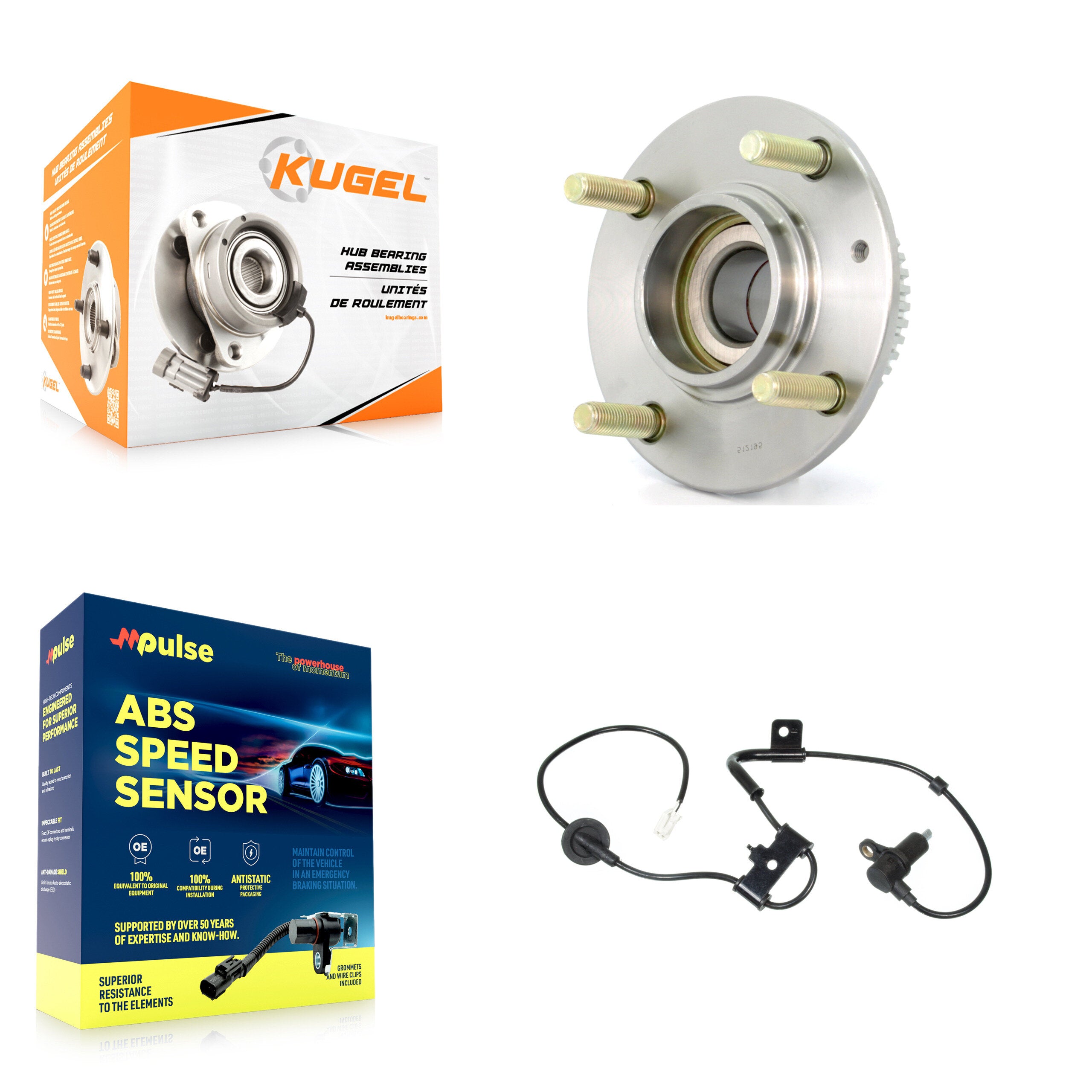 Kugel K7S-100428 Wheel Bearing and Hub Assembly for 2001-2009 Kia Spectra, Kia Spectra5, Hyundai Elantra - Rear product image