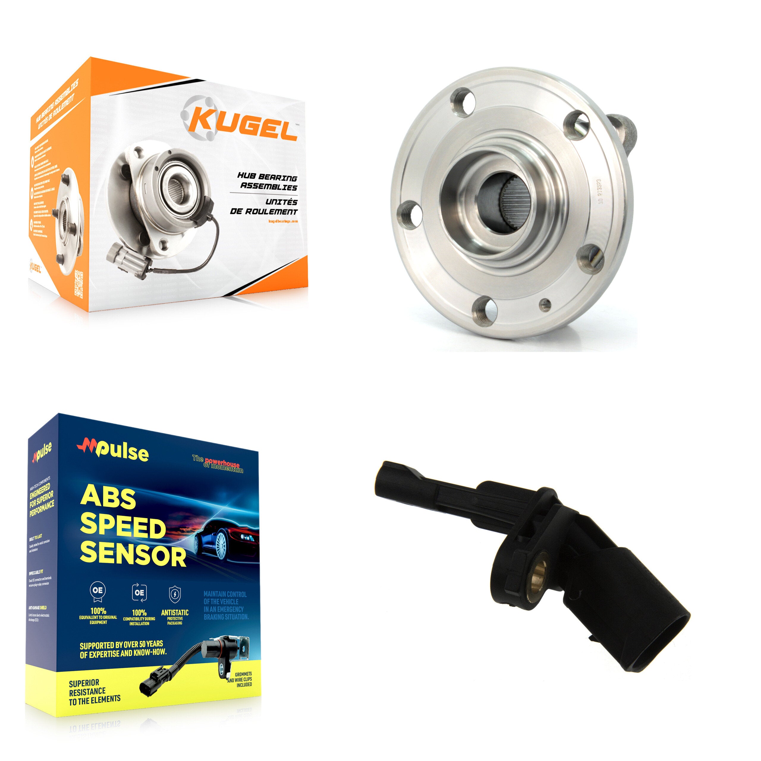 Kugel K7S-100500 Wheel Bearing and Hub Assembly for 2006-2018 Volkswagen Tiguan Limited, Audi TT RS Quattro, Audi A3 Quattro & more - Rear product image