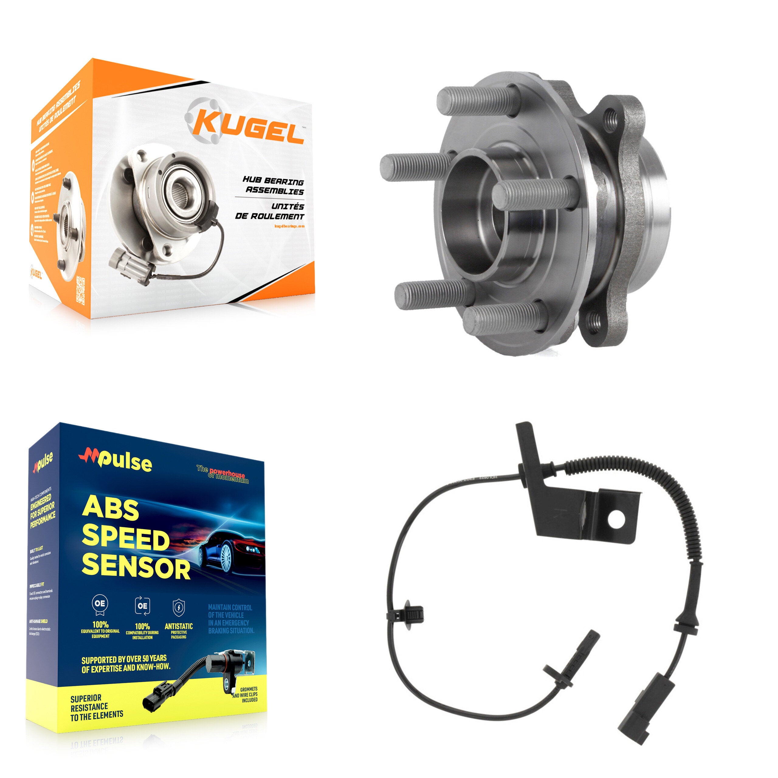 Kugel K7S-102227 Wheel Bearing and Hub Assembly for 2015-2022 Lincoln Nautilus, Lincoln Continental, Ford Edge & more - Front product image