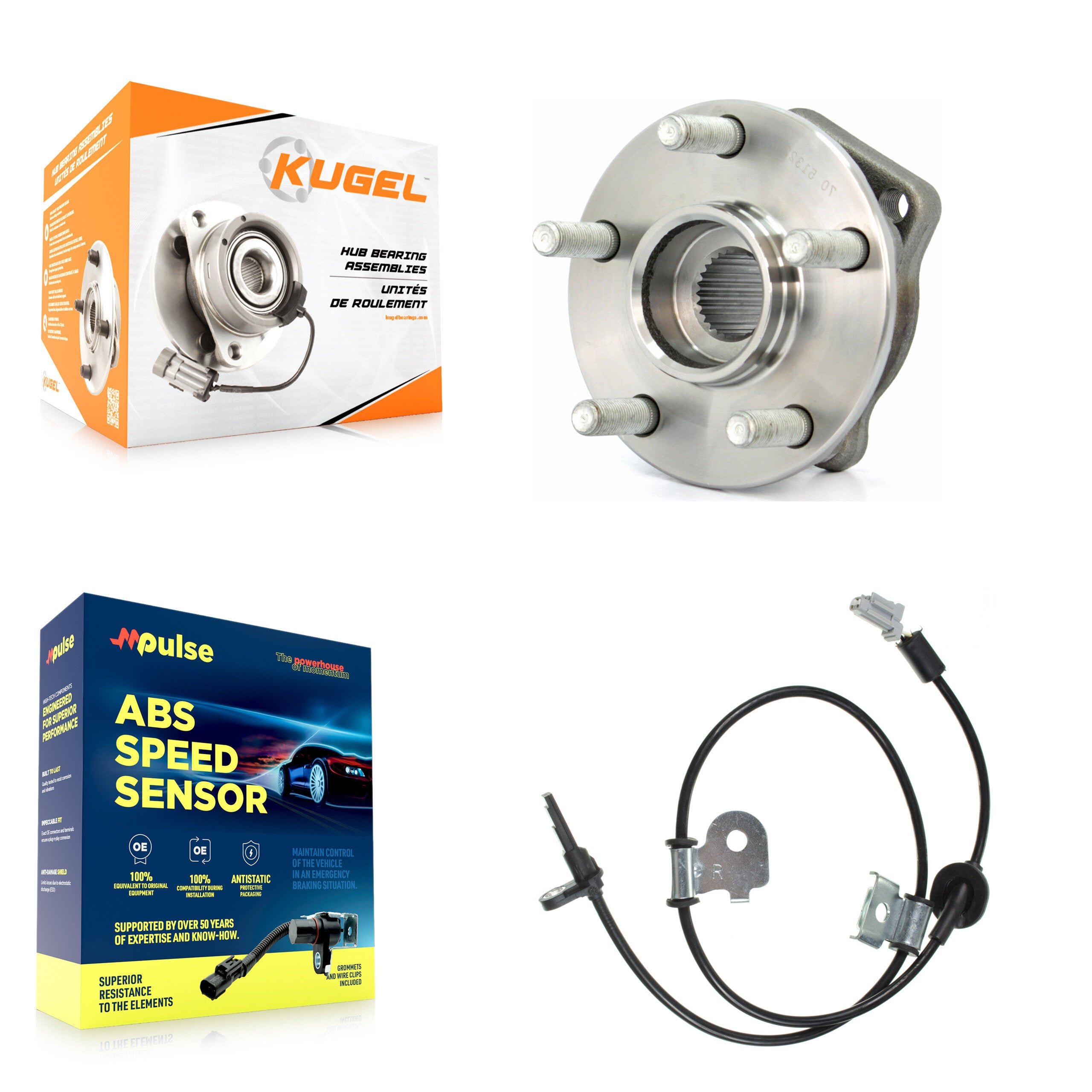 Kugel K7S-102237 Wheel Bearing and Hub Assembly for 2008-2014 Subaru Impreza, Subaru WRX, Subaru Forester - Front product image