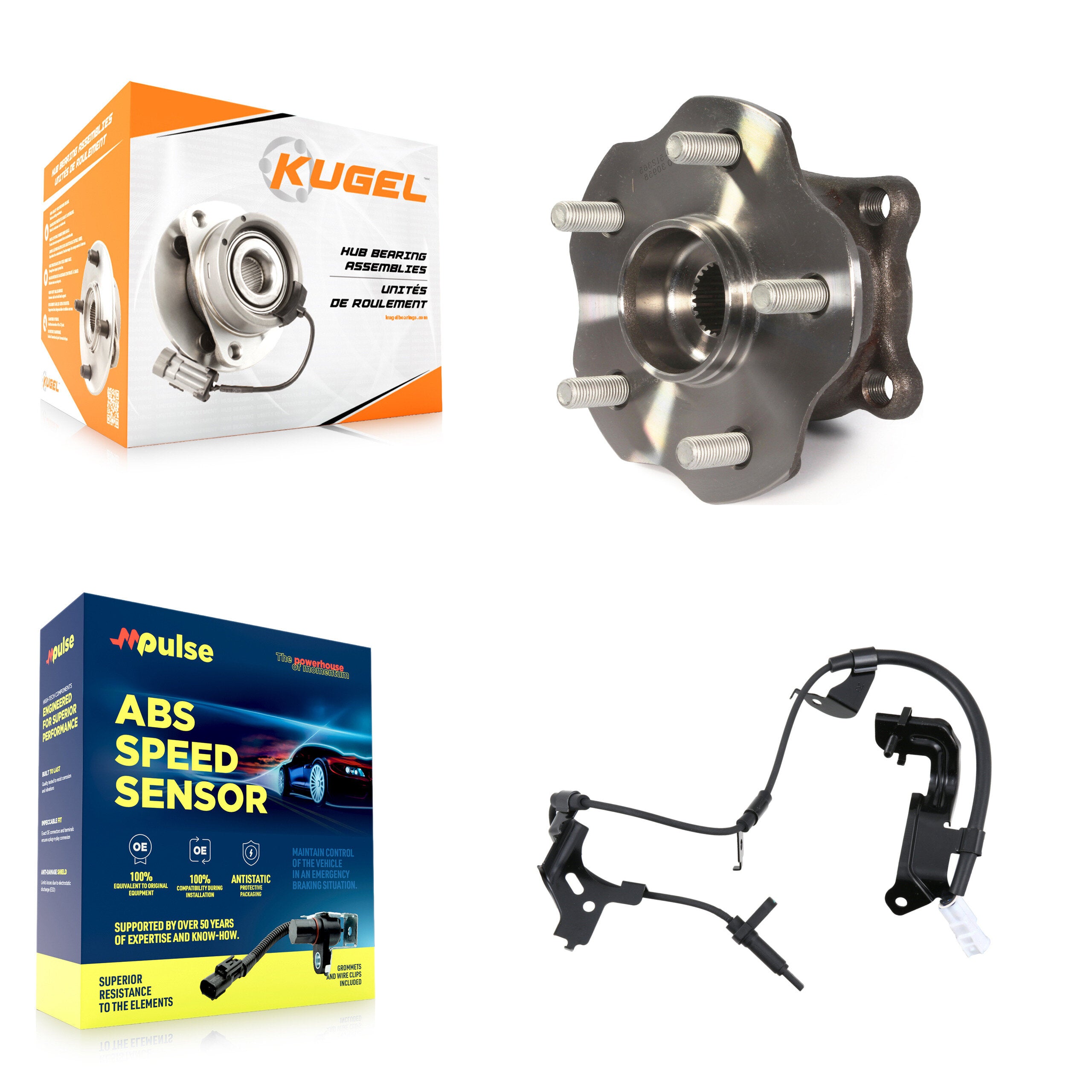 Kugel K7S-103090 Wheel Bearing and Hub Assembly for 2010-2019 Toyota Highlander, Lexus RX350, Lexus RX450h - Rear product image