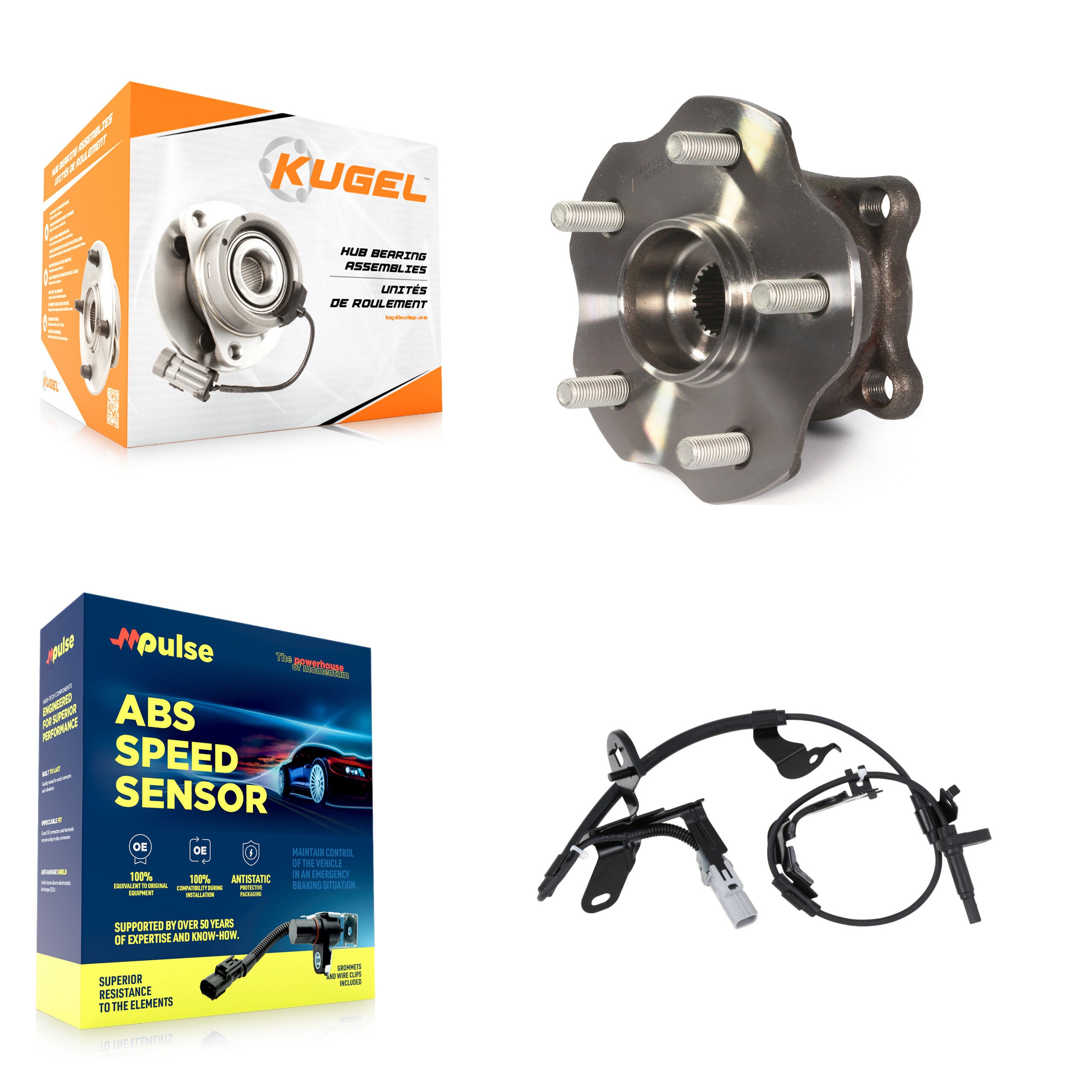 Kugel K7S-103091 Wheel Bearing and Hub Assembly for 2010-2019 Toyota Highlander, Lexus RX350, Lexus RX450h - Rear product image