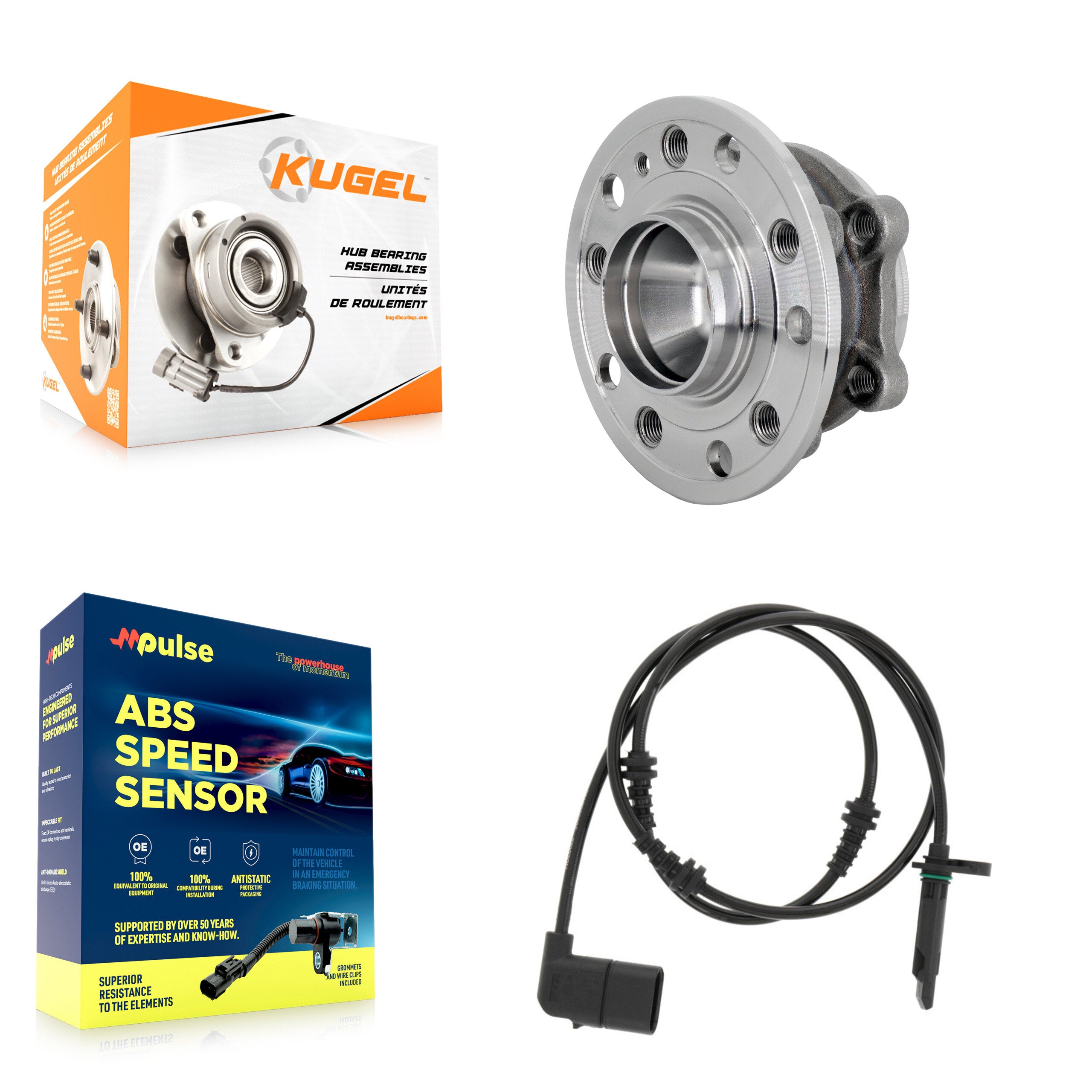 Kugel K7S-103449 Wheel Bearing and Hub Assembly for 2015-2023 Mercedes-Benz C300, Mercedes-Benz C350e - Front product image