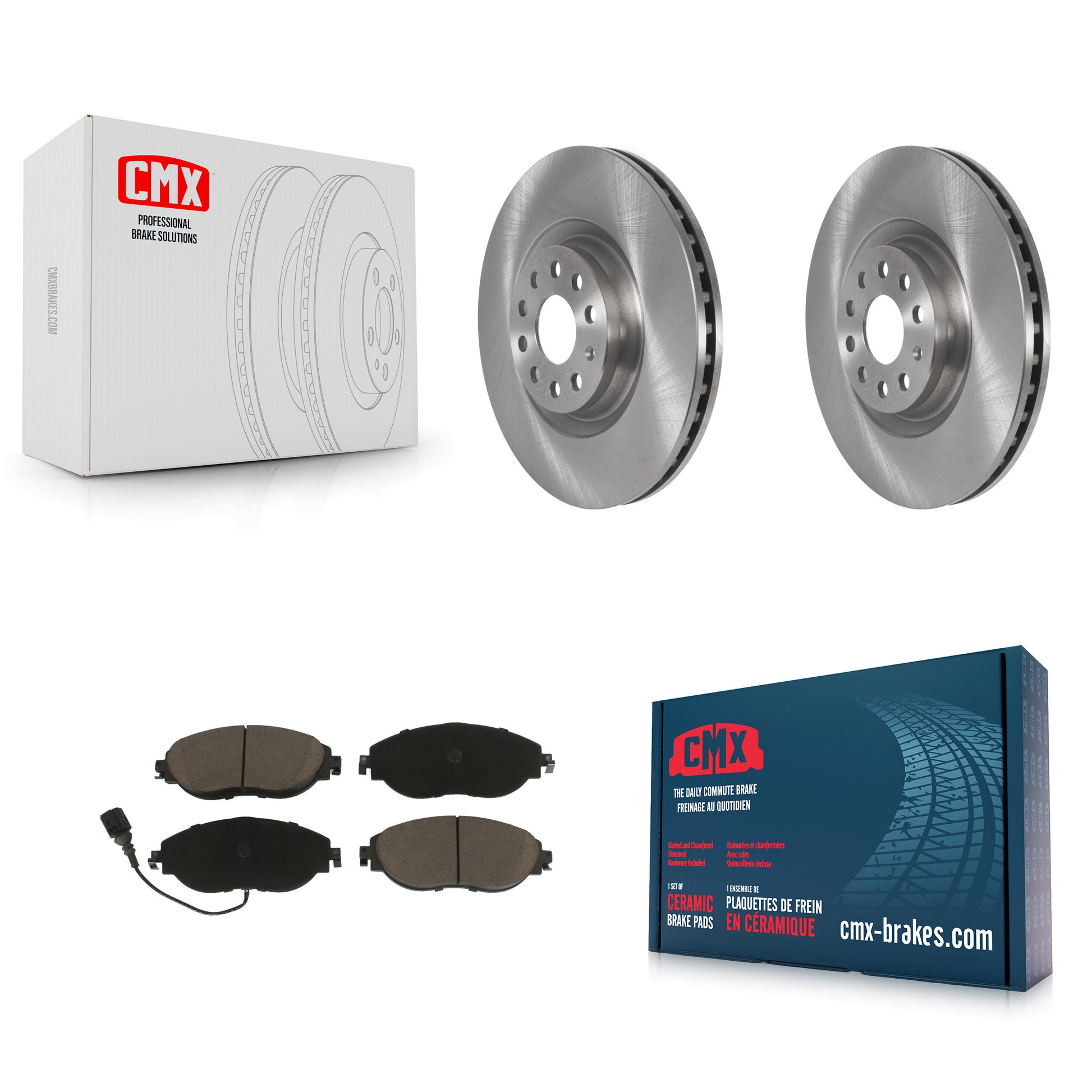 CMX K8C-100046 Disc Brake Kit for 2015-2025 Volkswagen Jetta, Audi Q3, Volkswagen GTI & more - Front product image
