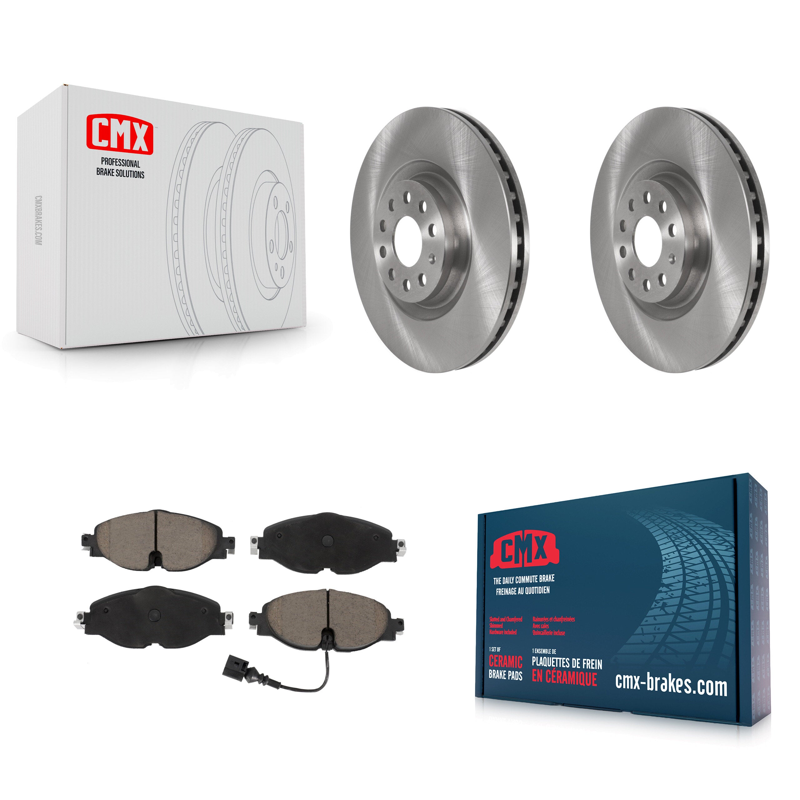 CMX K8C-100047 Disc Brake Kit for 2015-2019 Audi A3, Volkswagen Golf - Front product image