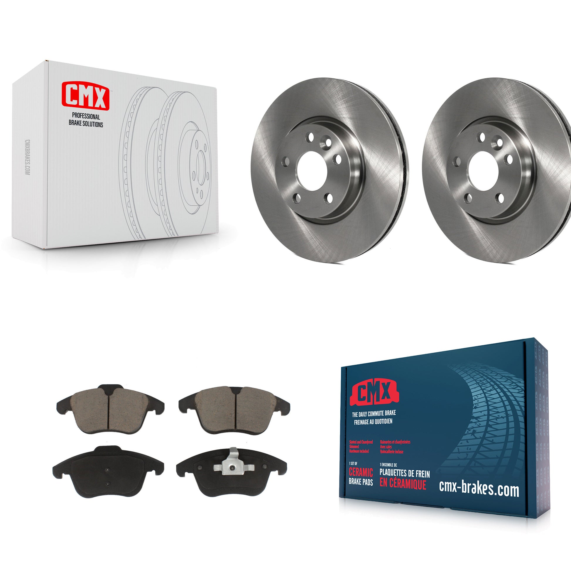 CMX K8C-100267 Disc Brake Kit for 2007-2020 Volvo S60, Volvo V60, Land Rover Range Rover Evoque & more - Front product image