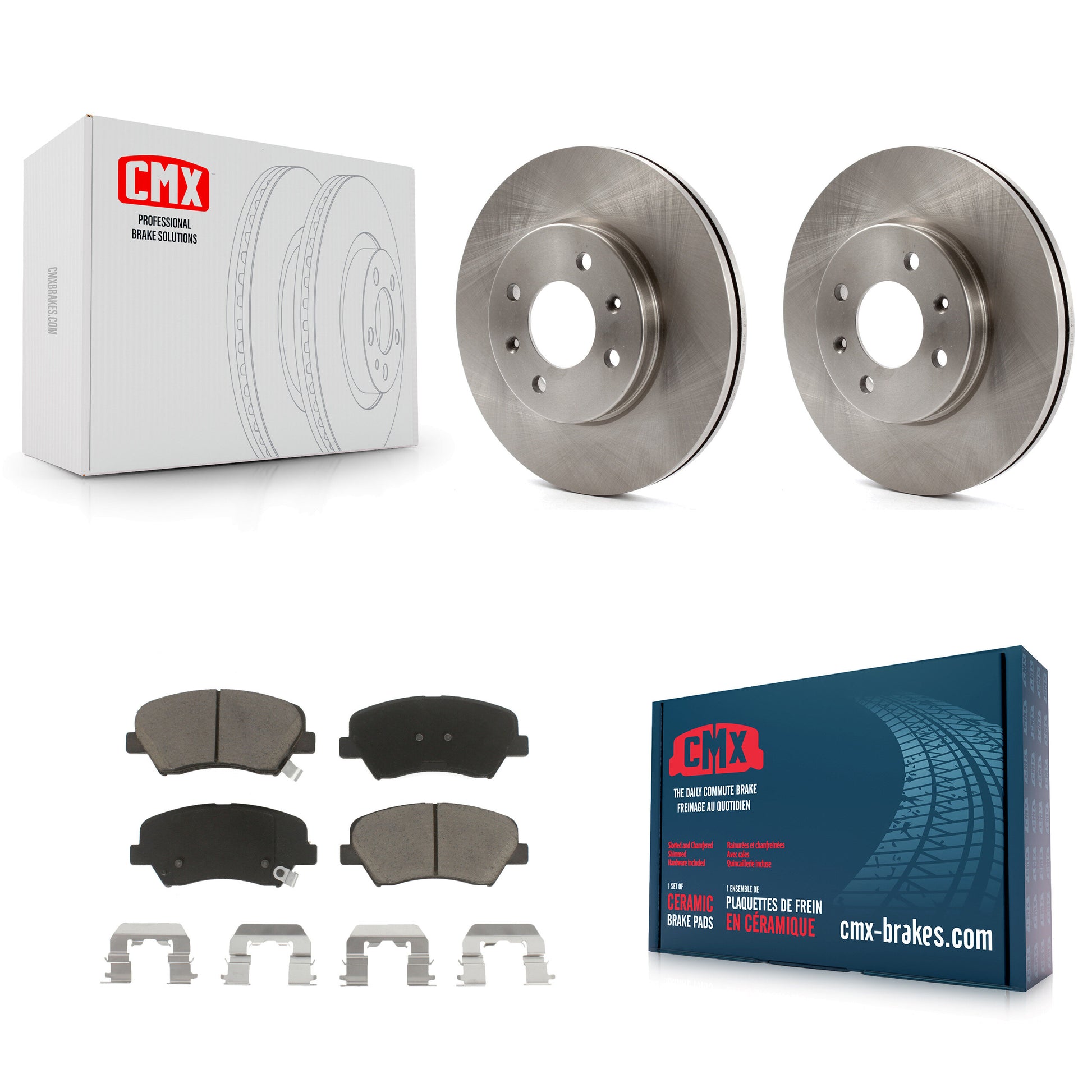 CMX K8C-100276 Disc Brake Kit for 2012-2018 Kia Rio, Hyundai Accent - Front product image