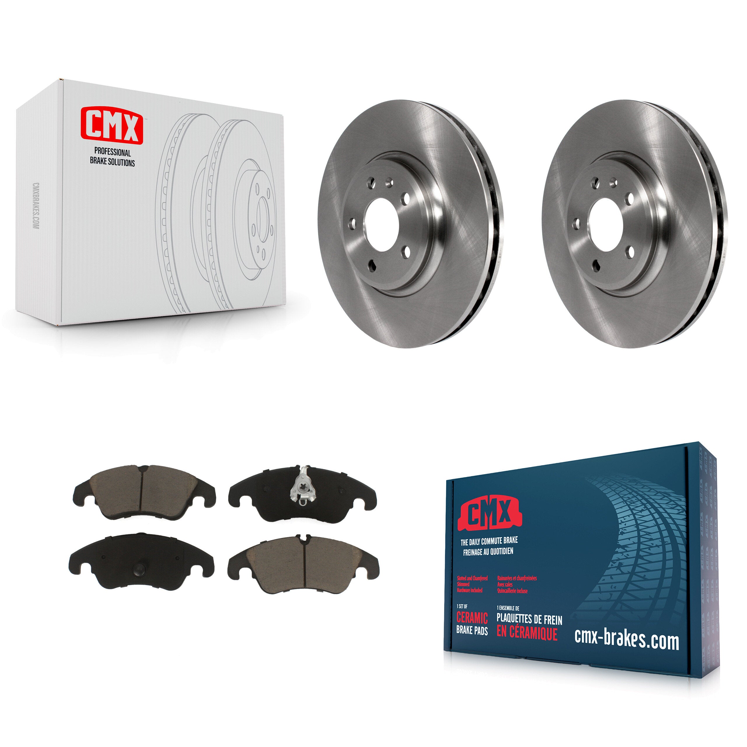 CMX K8C-100303 Disc Brake Kit for 2008-2013 Audi A4 allroad, Audi A4 Quattro, Audi A5 & more - Front product image