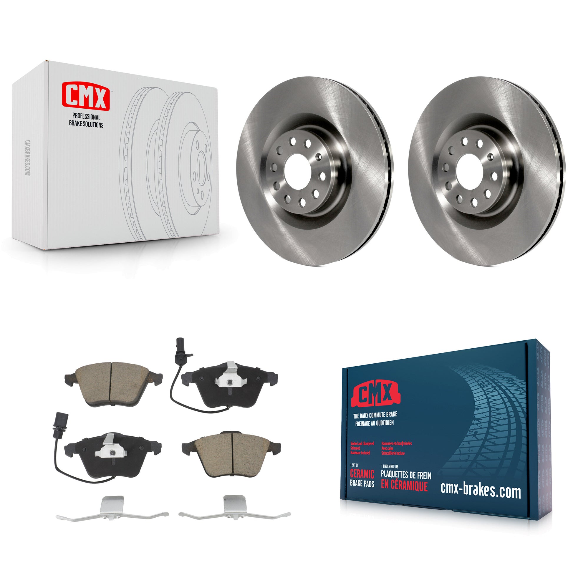 CMX K8C-100346 Disc Brake Kit for 2006-2013 Volkswagen CC, Volkswagen Golf, Volkswagen Golf R & more - Front product image