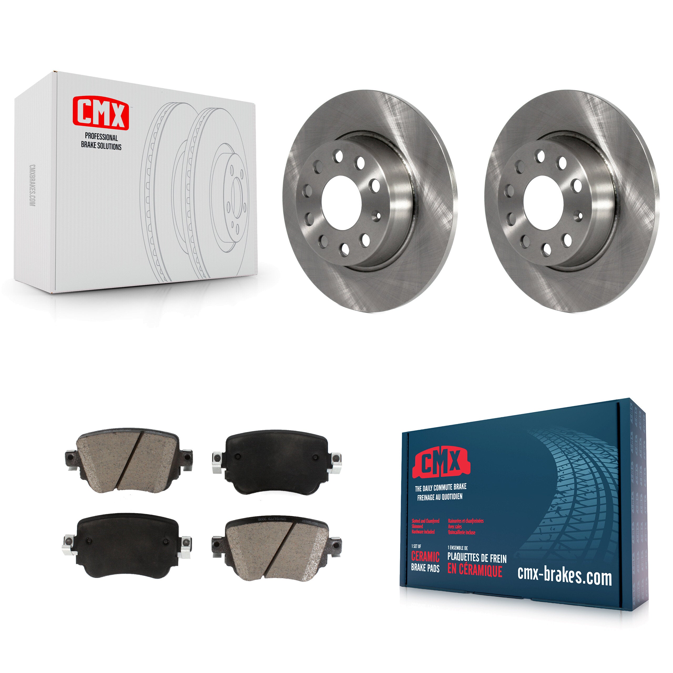 CMX K8C-101694 Disc Brake Kit for 2015-2022 Volkswagen Golf, Volkswagen Golf SportWagen, Volkswagen Golf Alltrack & more - Rear product image