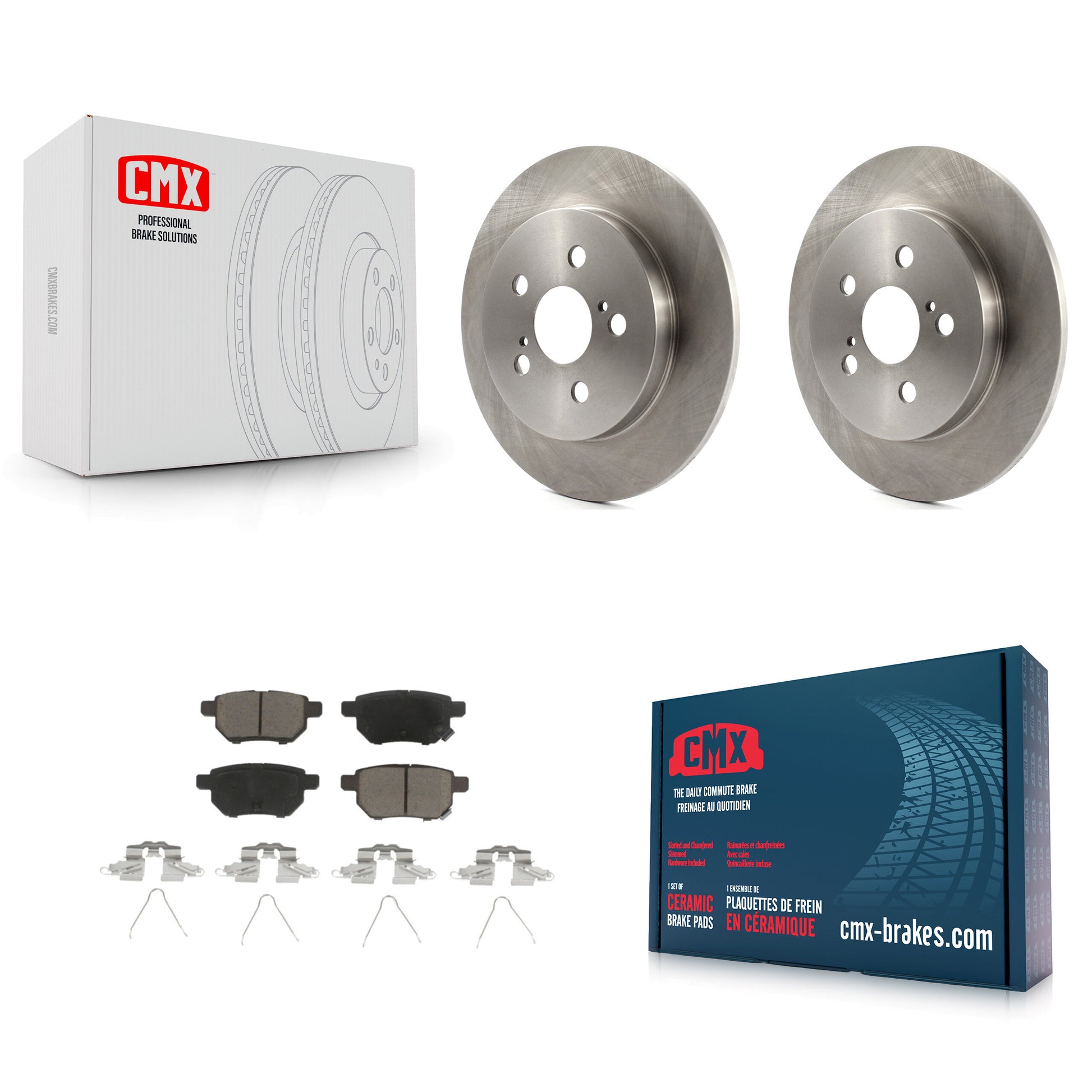 CMX K8C-101763 Disc Brake Kit for 2009-2022 Toyota Corolla, Toyota Prius AWD-e, Toyota Prius Prime & more - Rear product image