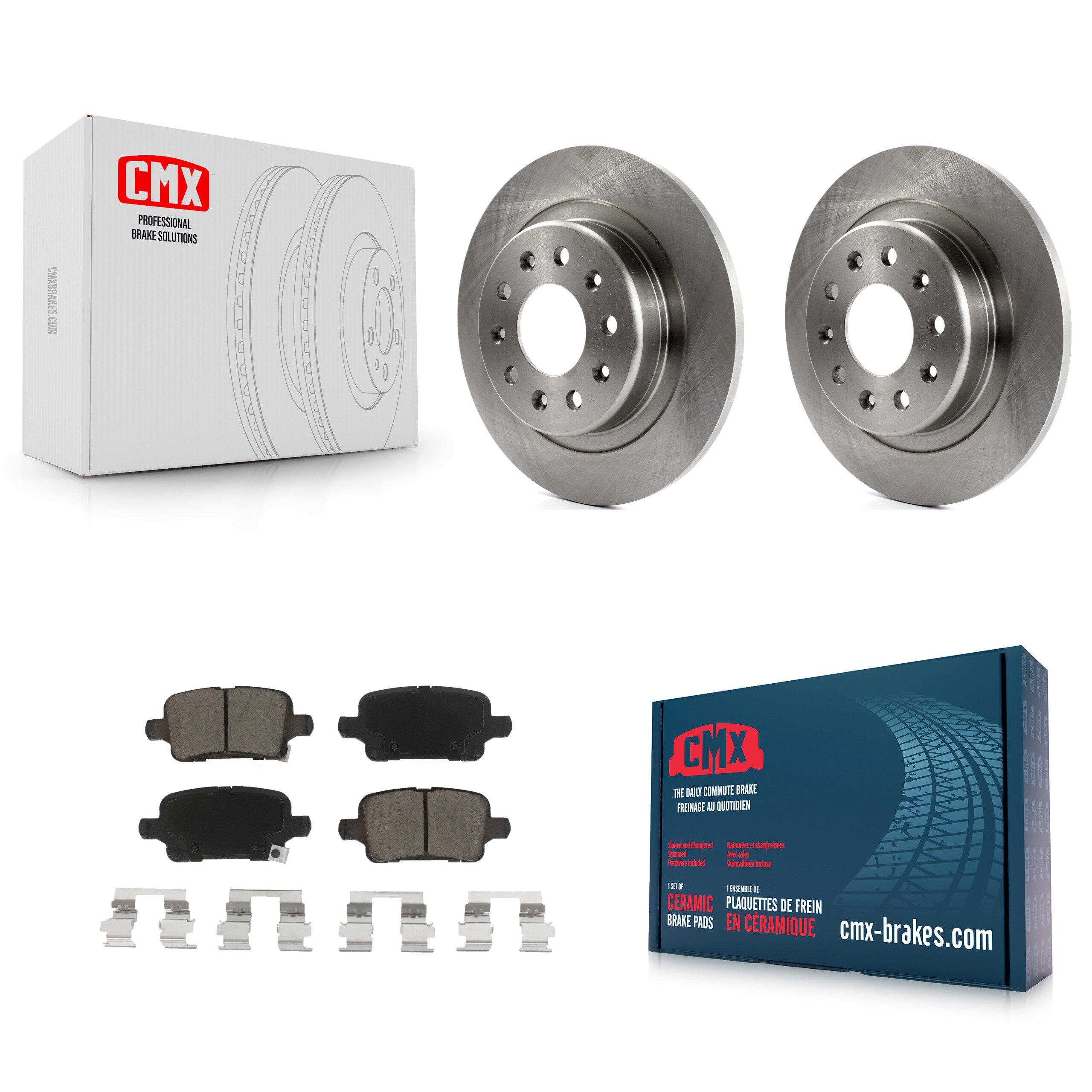 CMX K8C-101808 Disc Brake Kit for 2016-2020 Buick Regal Sportback, Buick Regal TourX, Chevrolet Equinox & more - Rear product image