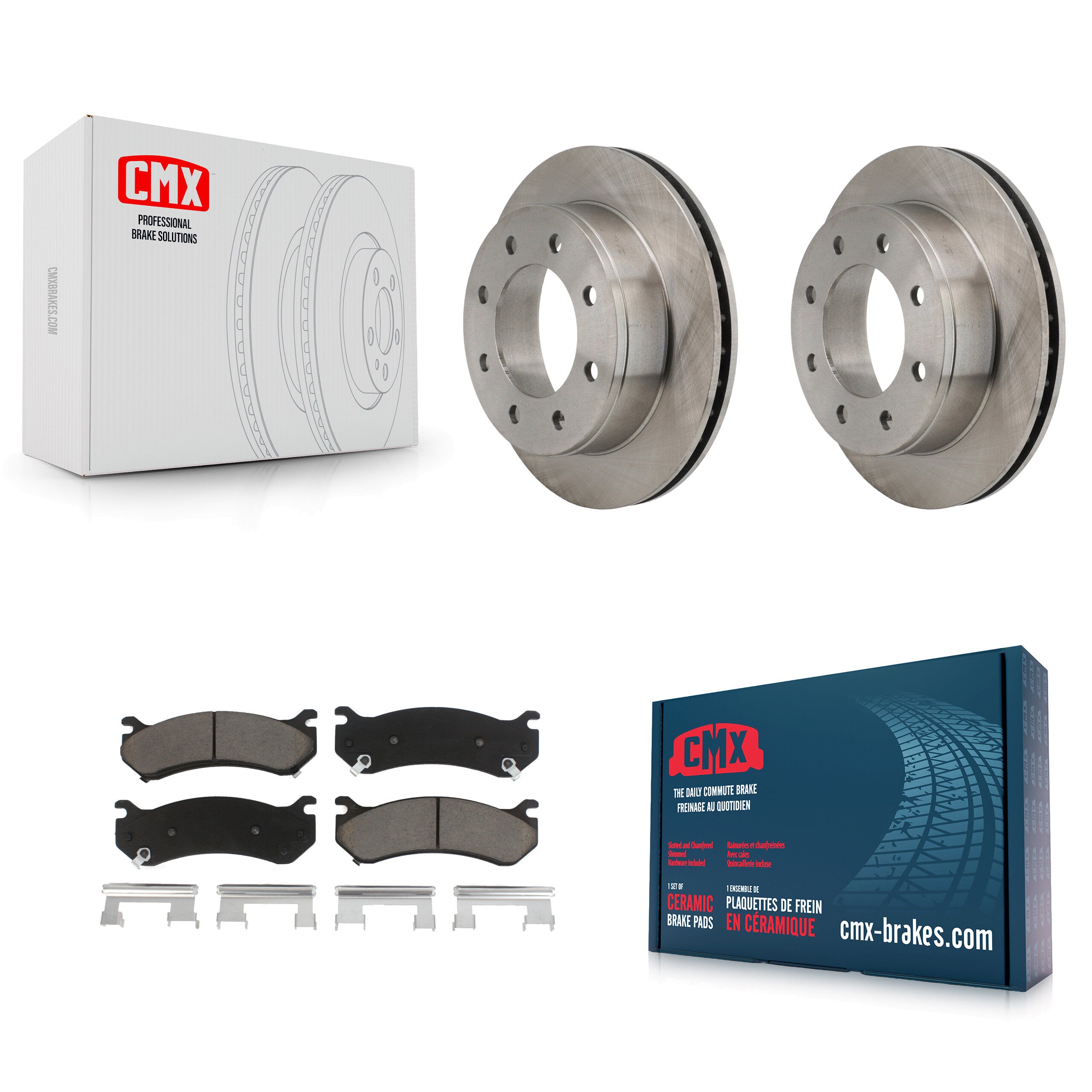 CMX K8C-101835 Disc Brake Kit for 1999-2009 Chevrolet Silverado 1500 HD Classic, Chevrolet Suburban 2500, GMC Sierra 1500 HD Classic & more - Rear product image