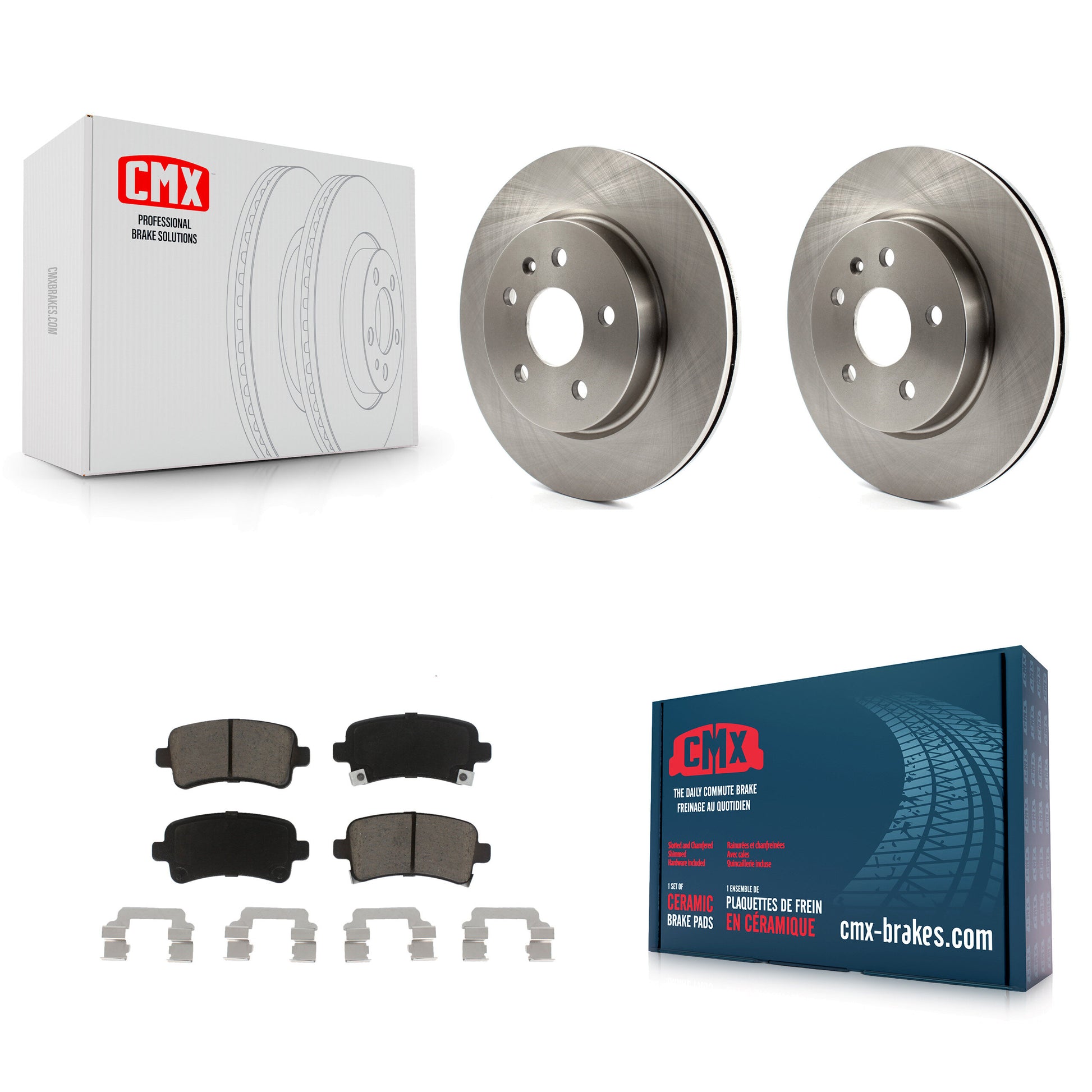 CMX K8C-102042 Disc Brake Kit for 2010-2020 Cadillac XTS, Chevrolet Malibu Limited, Chevrolet Impala & more - Rear product image