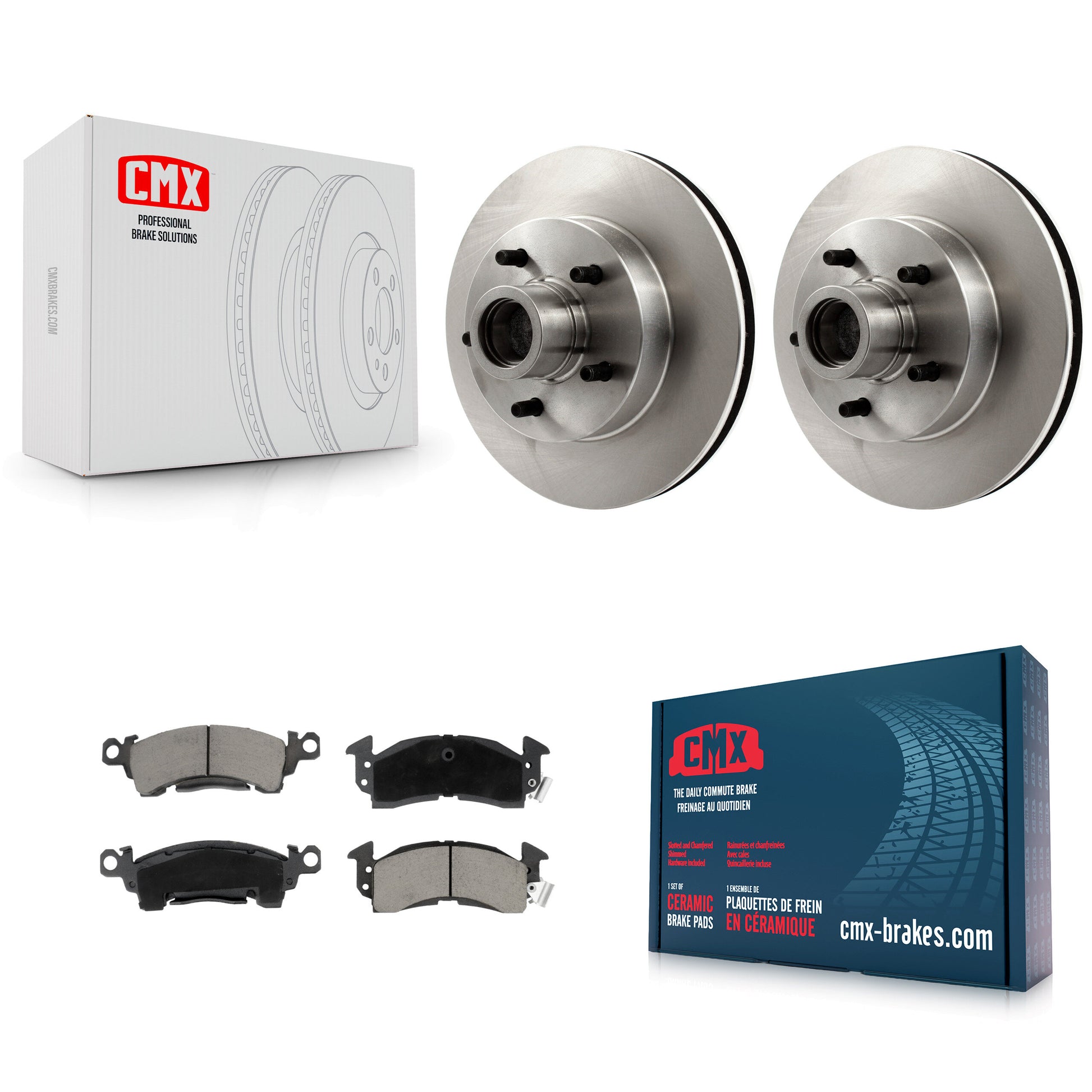 CMX K8C-102718 Disc Brake Kit for 1980-1996 Cadillac Commercial Chassis, Chevrolet G20, GMC G2500 & more - Front product image