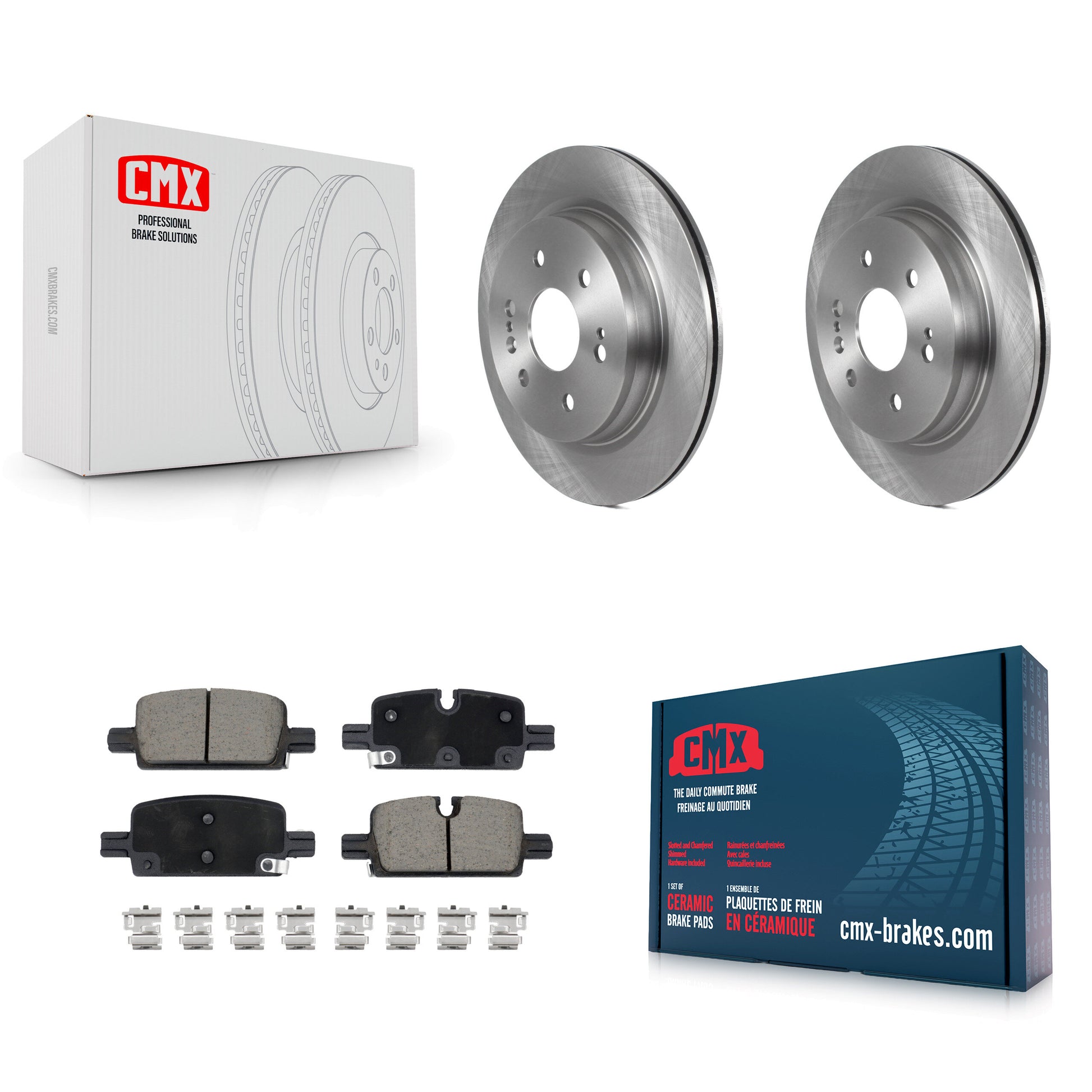 CMX K8C-103046 Disc Brake Kit for 2019-2024 Chevrolet Silverado 1500 LTD, GMC Sierra 1500 Limited, Cadillac Escalade & more - Rear product image