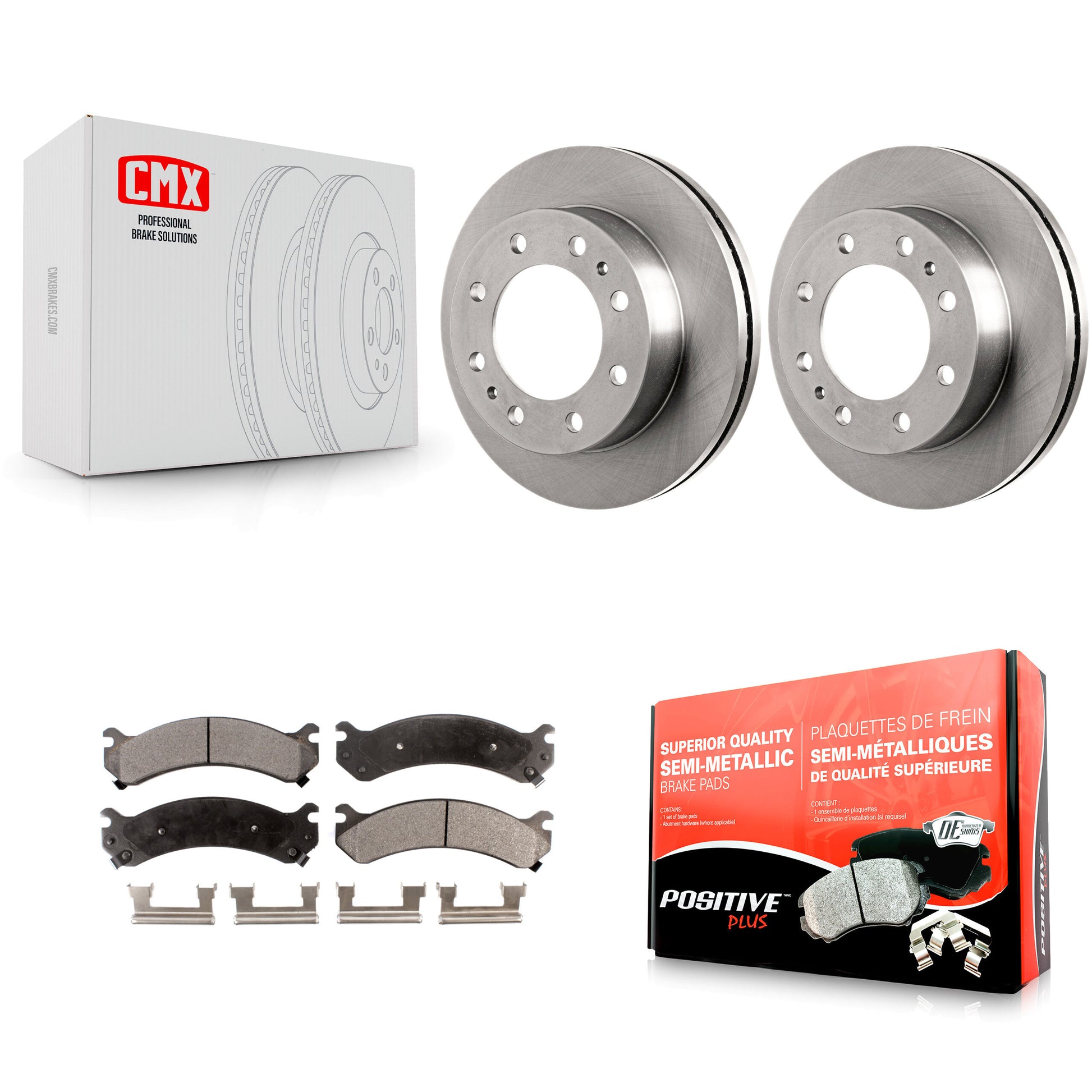 Transit Auto K8F-100024 Disc Brake Kit for 2001-2020 Chevrolet Express 3500, GMC Savana 3500, Chevrolet Express 4500 & more - Front product image