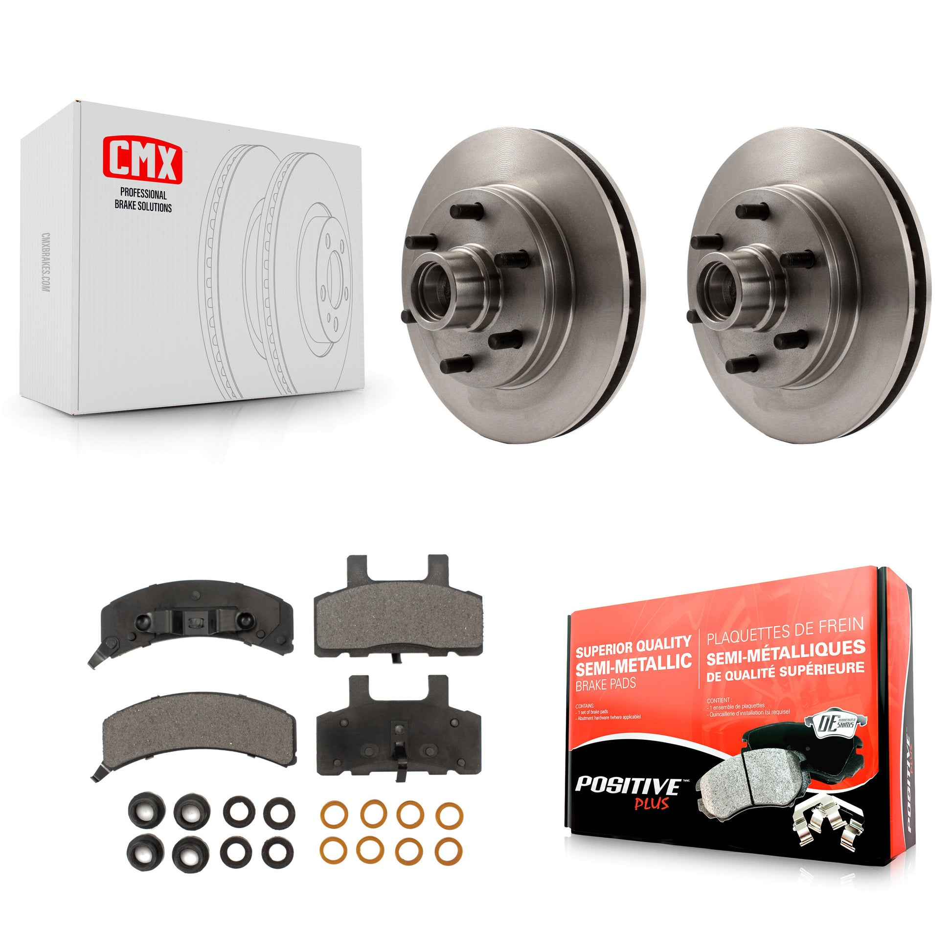Transit Auto K8F-100661 Disc Brake Kit for 1993-2002 Chevrolet Express 2500, GMC Savana 2500, Chevrolet C2500 & more - Front product image