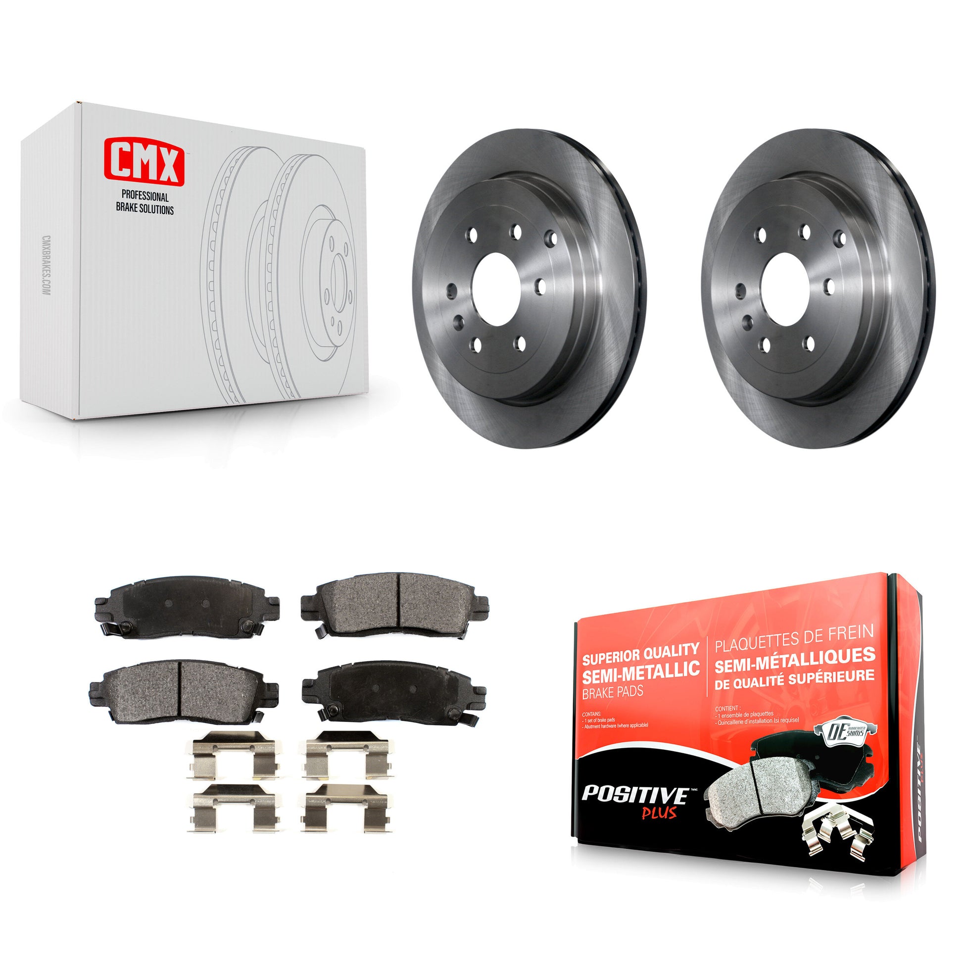 Transit Auto K8F-101543 Disc Brake Kit for 2007-2017 GMC Acadia Limited, Chevrolet Traverse, Buick Enclave & more - Rear product image