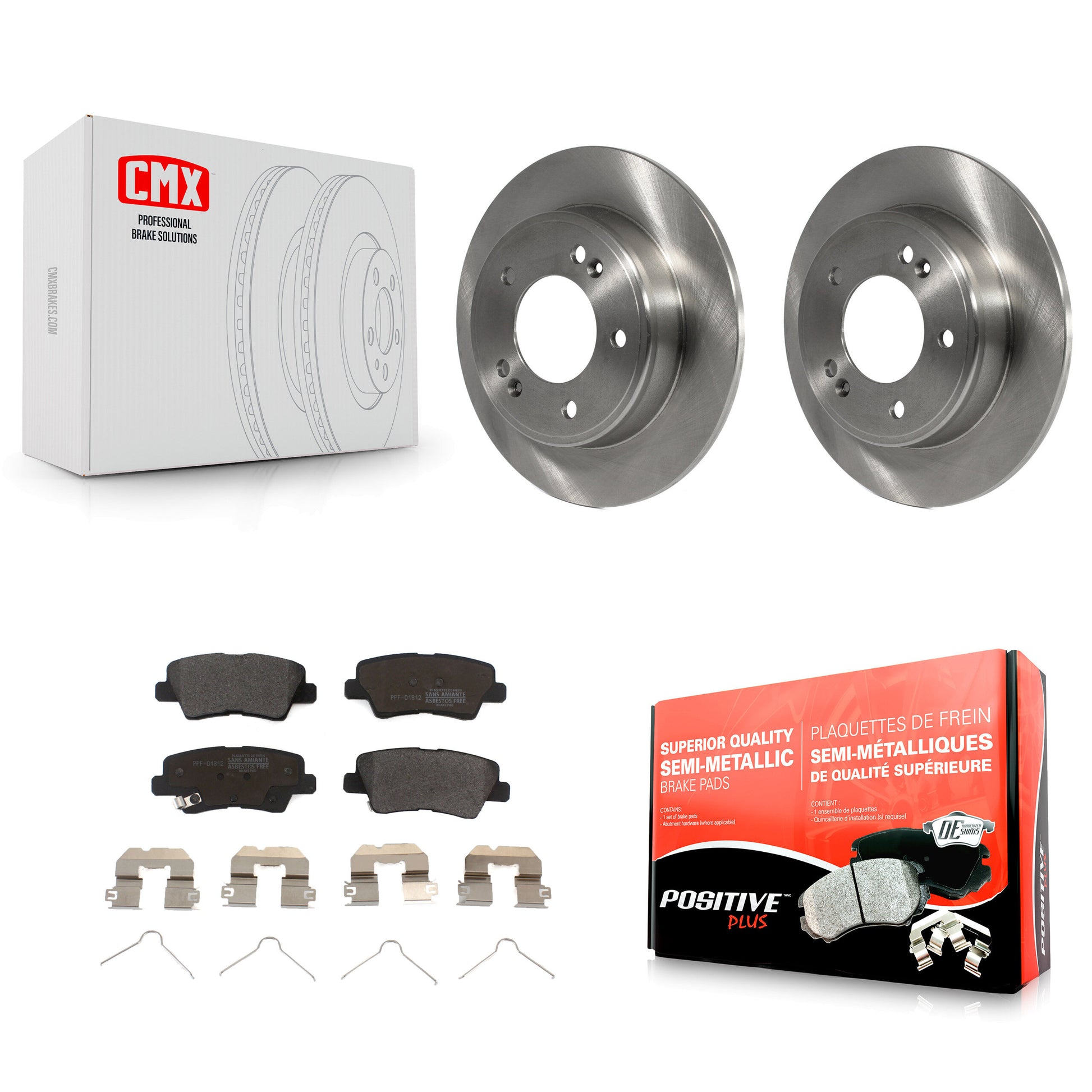 Transit Auto K8F-101928 Disc Brake Kit for 2017-2024 Kia Soul, Hyundai Venue, Hyundai Elantra - Rear product image
