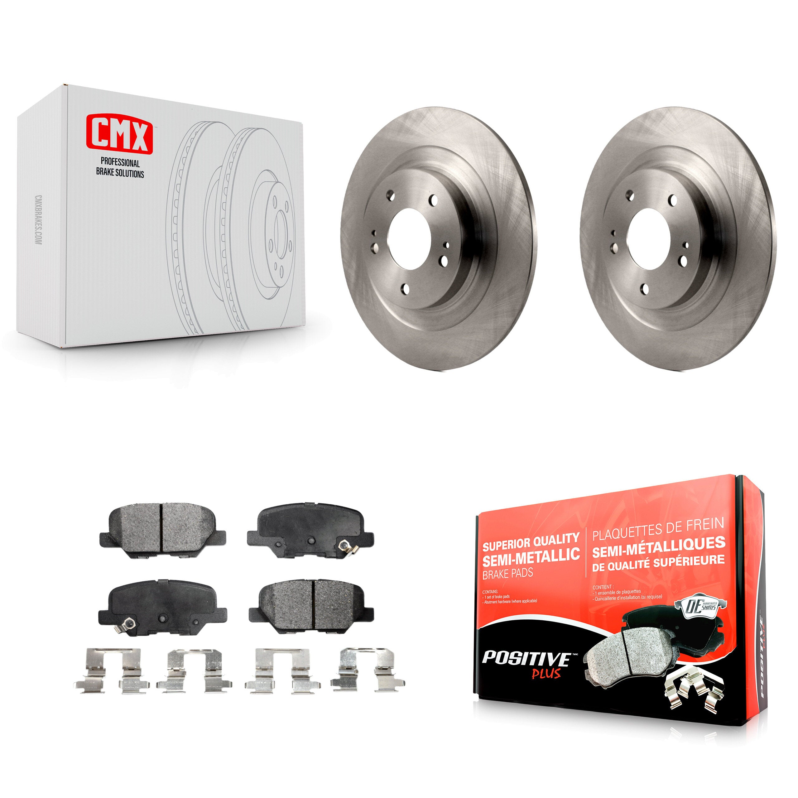 Transit Auto K8F-101947 Disc Brake Kit for 2013-2024 Mitsubishi Outlander PHEV, Mitsubishi Outlander, Mitsubishi Outlander Sport & more - Rear product image