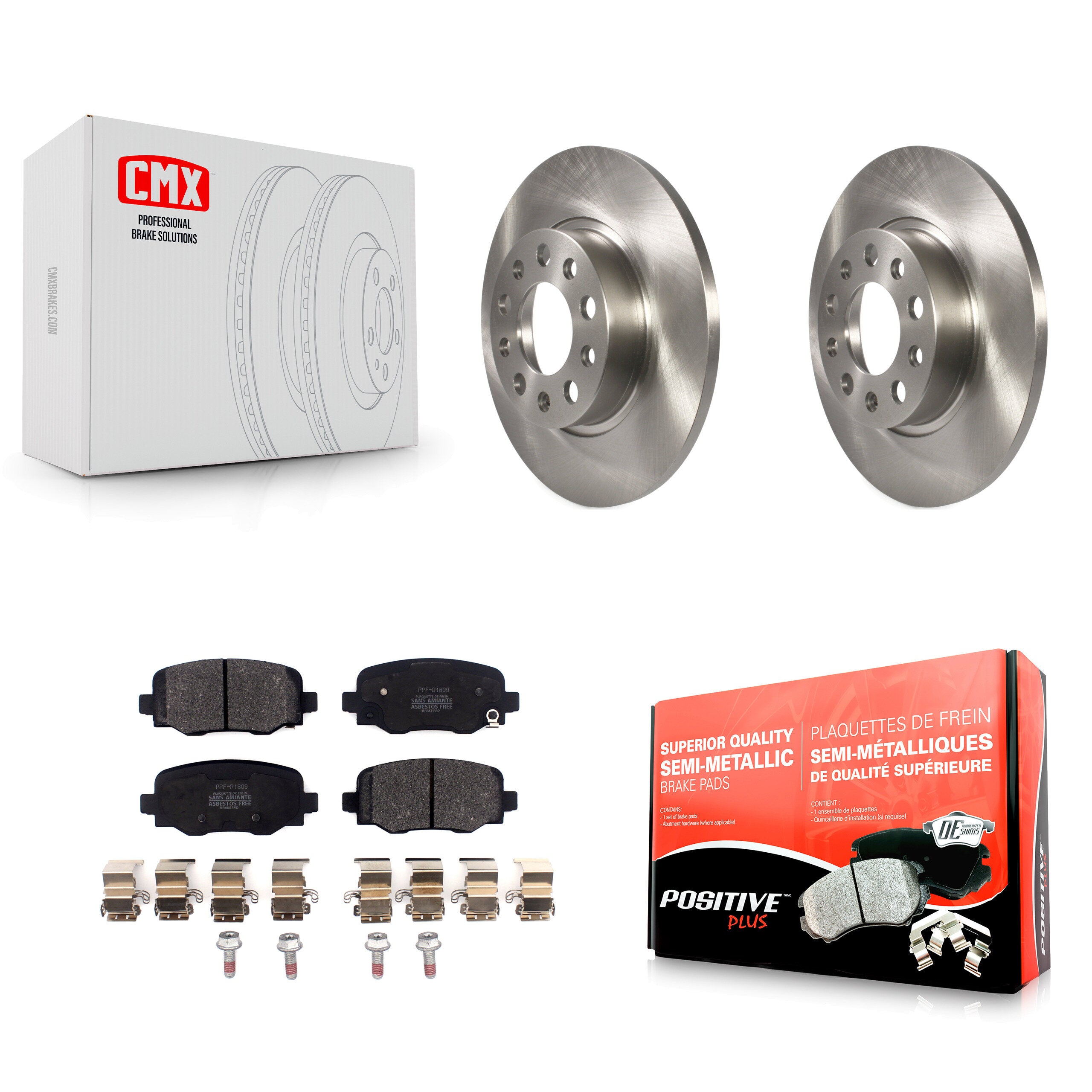 Transit Auto K8F-102611 Disc Brake Kit for 2015-2024 Dodge Hornet, Fiat 500X, Jeep Renegade - Rear product image