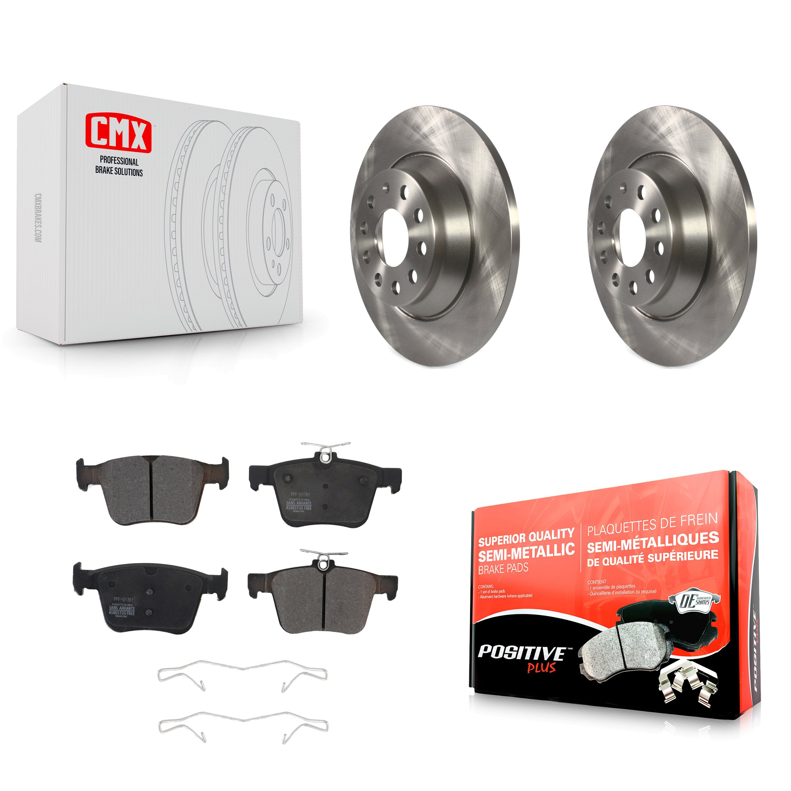 Transit Auto K8F-102612 Disc Brake Kit for 2016-2025 Audi Q3, Volkswagen Jetta, Audi TT Quattro & more - Rear product image