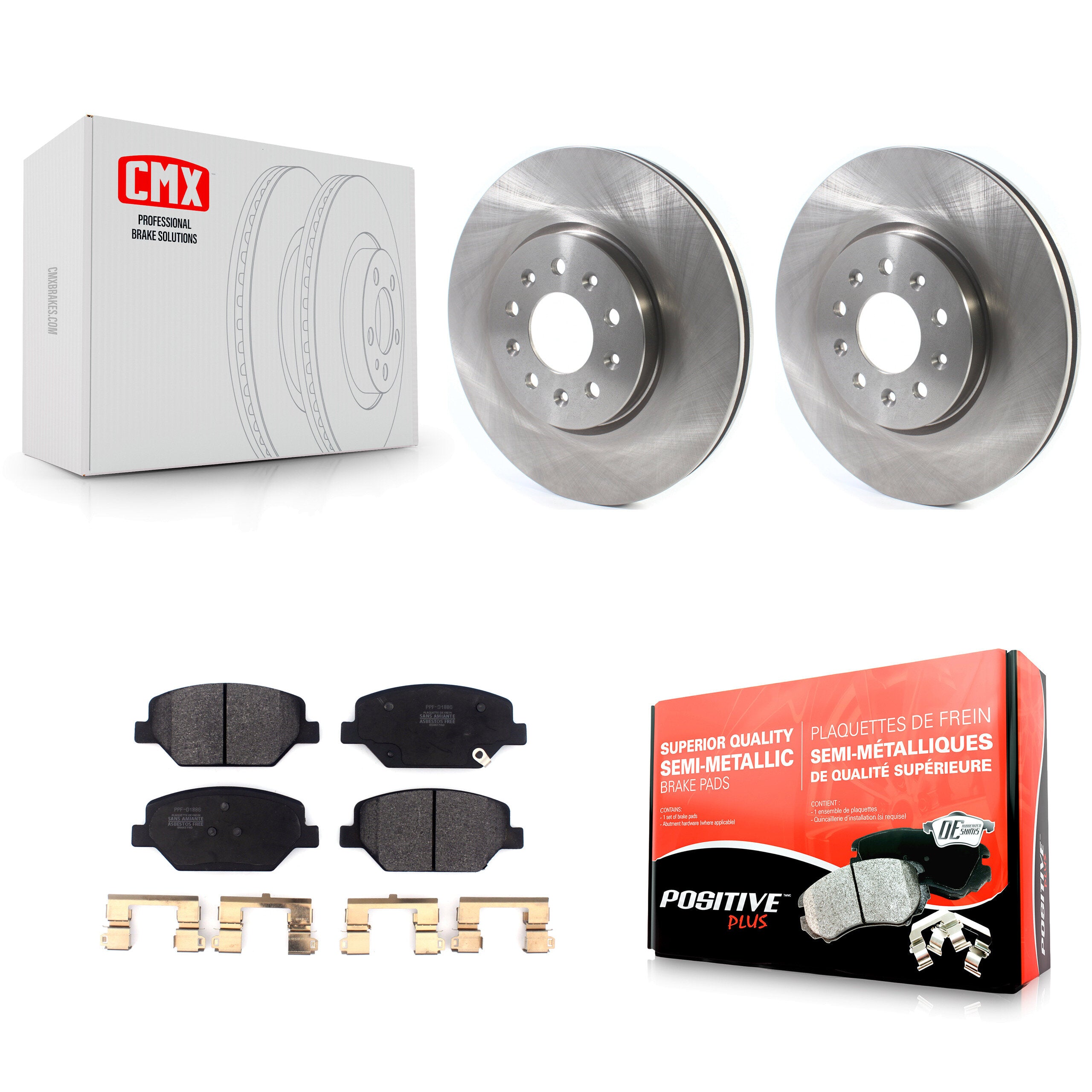 Transit Auto K8F-102648 Disc Brake Kit for 2016-2020 Chevrolet Equinox, GMC Terrain, Buick Regal Sportback & more - Front product image