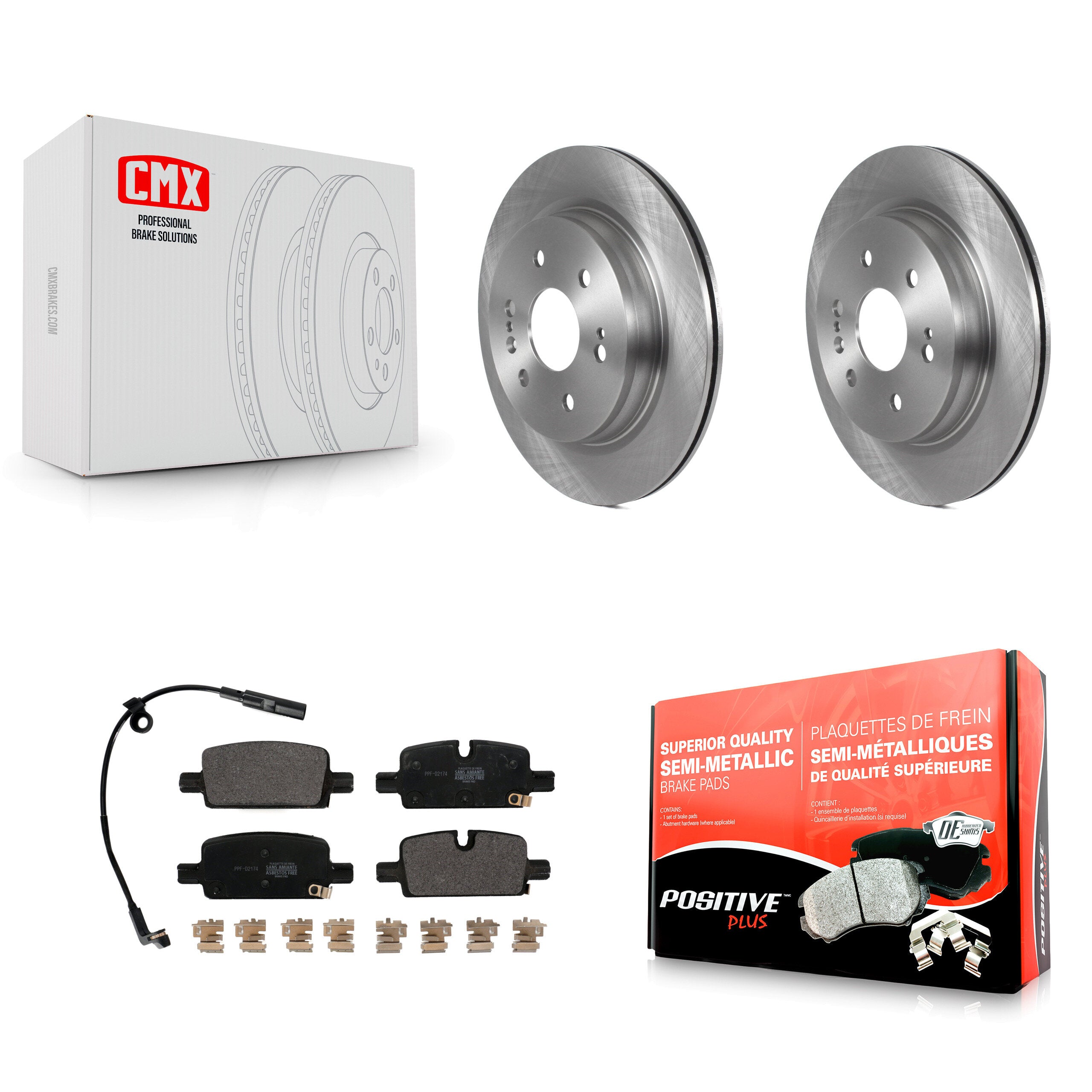 Transit Auto K8F-103621 Disc Brake Kit for 2019-2024 Chevrolet Silverado 1500 LTD, GMC Sierra 1500 Limited, Cadillac Escalade & more - Rear product image