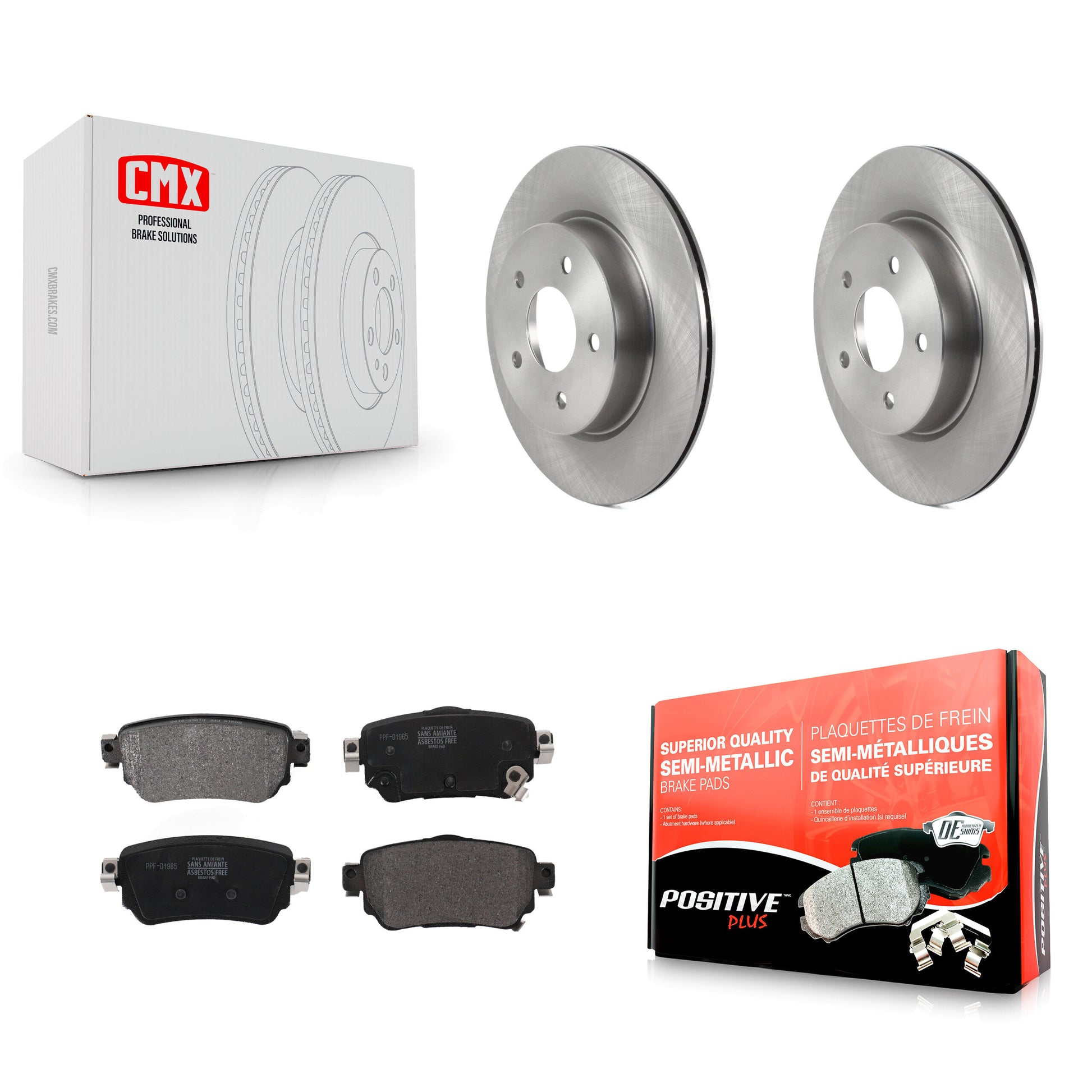 Transit Auto K8F-103627 Disc Brake Kit for 2018-2023 Nissan LEAF, Nissan Rogue Sport, Nissan Qashqai & more - Rear product image