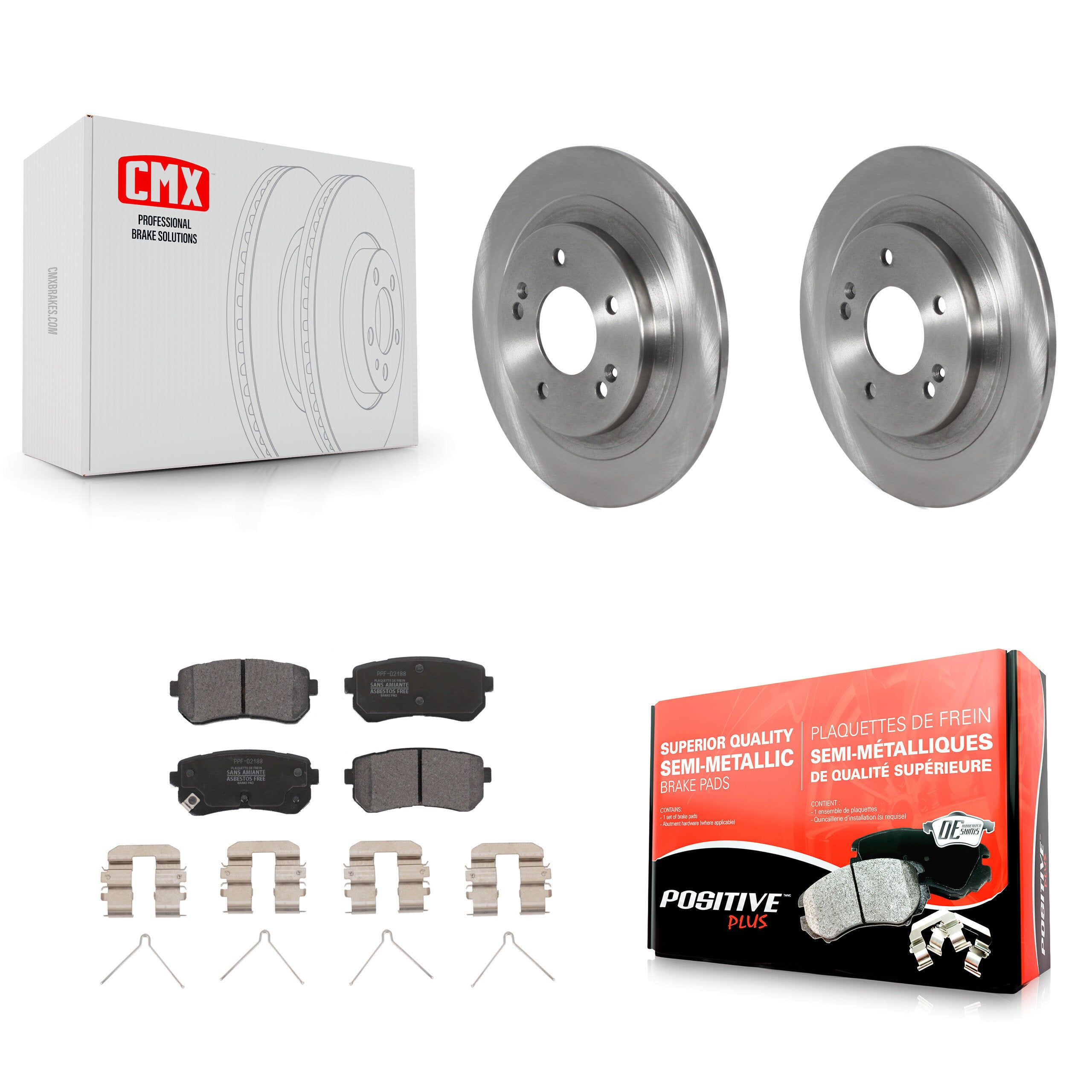 Transit Auto K8F-103631 Disc Brake Kit for 2018-2024 Hyundai Kona, Kia Seltos - Rear product image