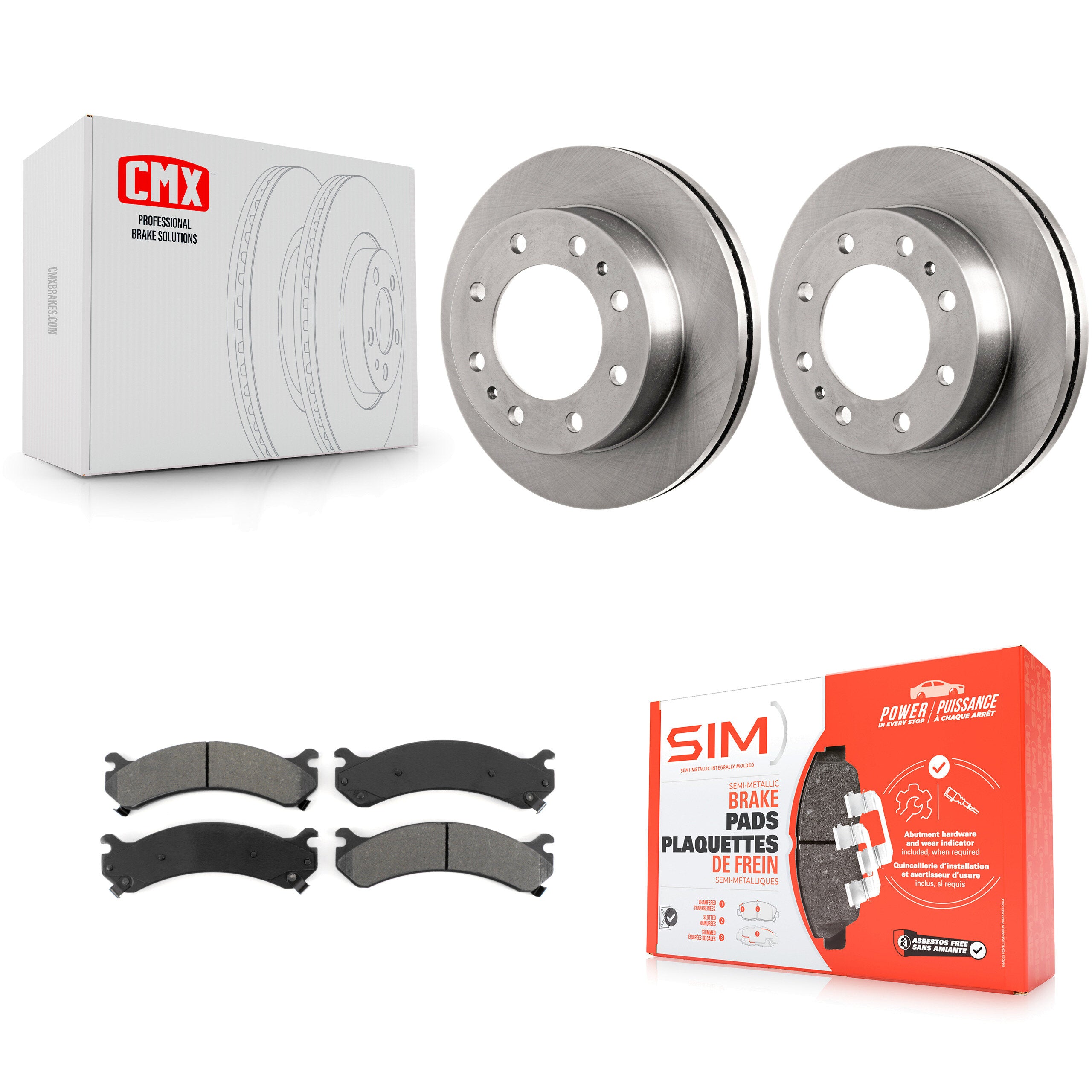 Transit Auto K8S-100027 Disc Brake Kit for 2001-2020 Chevrolet Express 3500, GMC Savana 3500, Chevrolet Express 4500 & more - Front product image