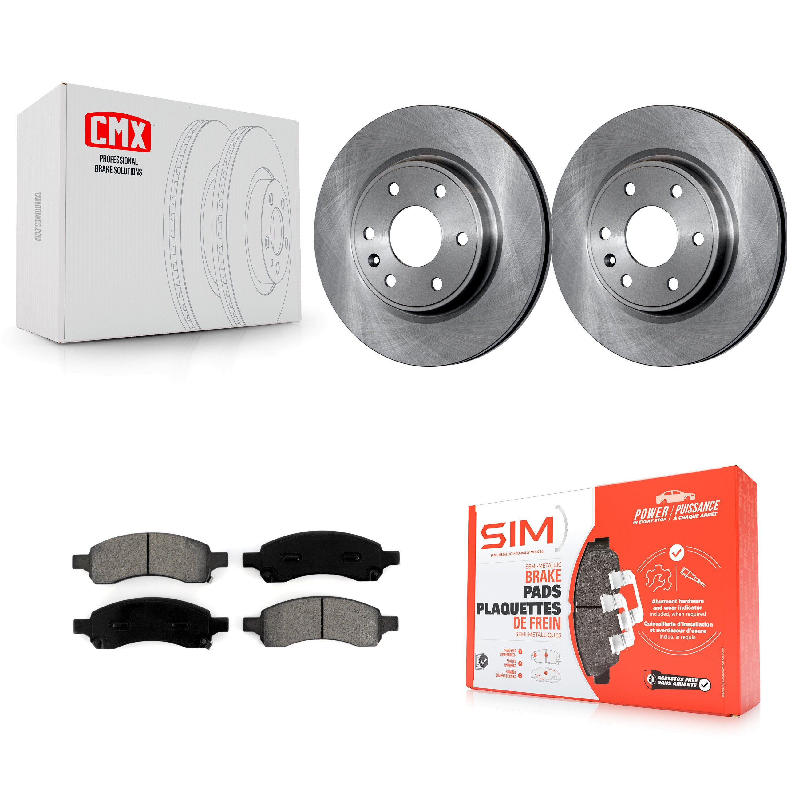 Transit Auto K8S-100065 Disc Brake Kit for 2007-2017 GMC Acadia Limited, Chevrolet Traverse, Buick Enclave & more - Front product image