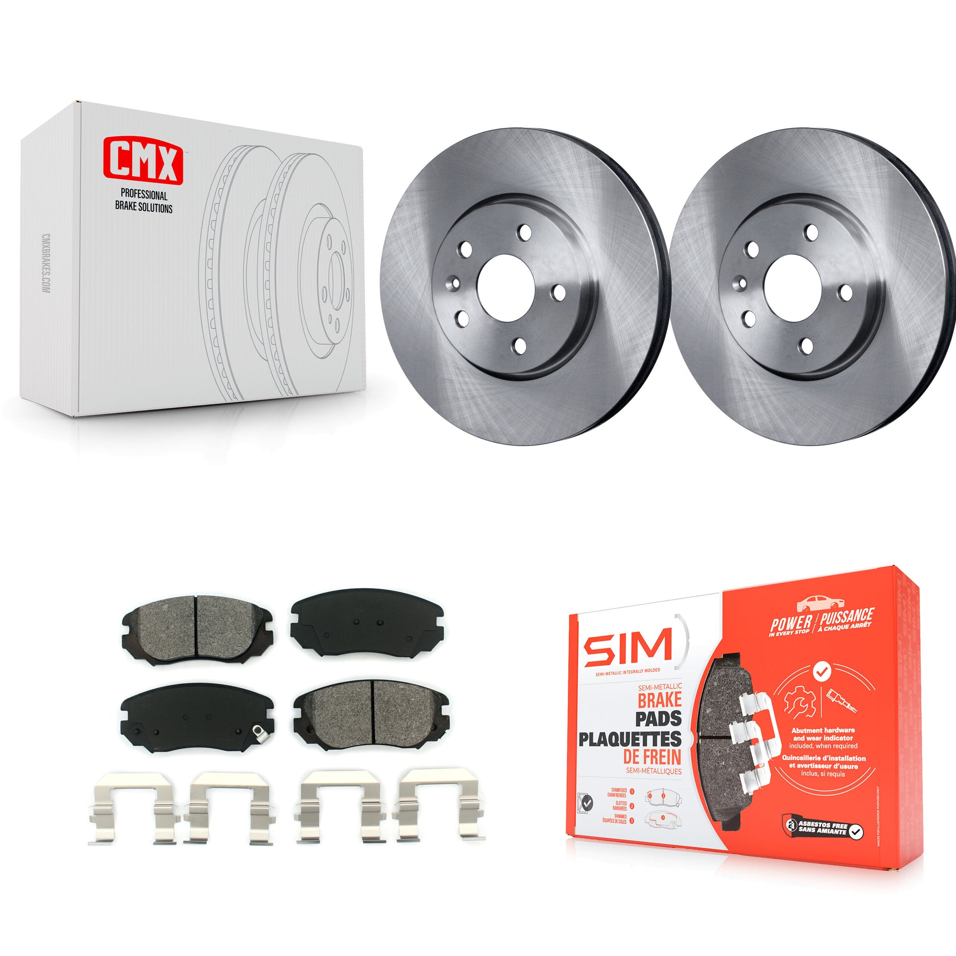 Transit Auto K8S-100075 Disc Brake Kit for 2010-2020 GMC Terrain, Chevrolet Malibu Limited, Chevrolet Impala & more - Front product image