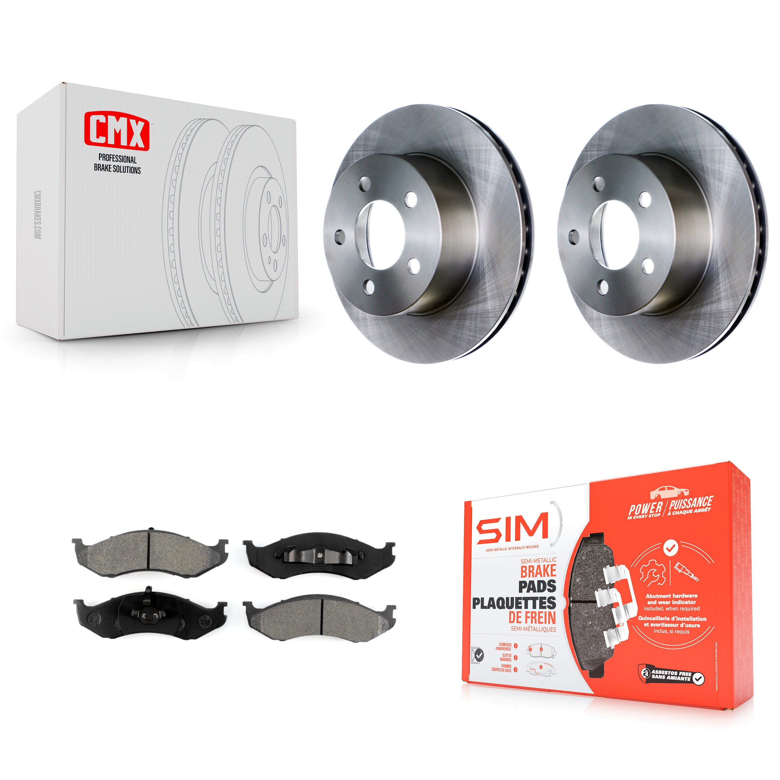 Transit Auto K8S-100181 Disc Brake Kit for 1990-1999 Jeep Cherokee, Jeep TJ, Jeep Wrangler & more - Front product image