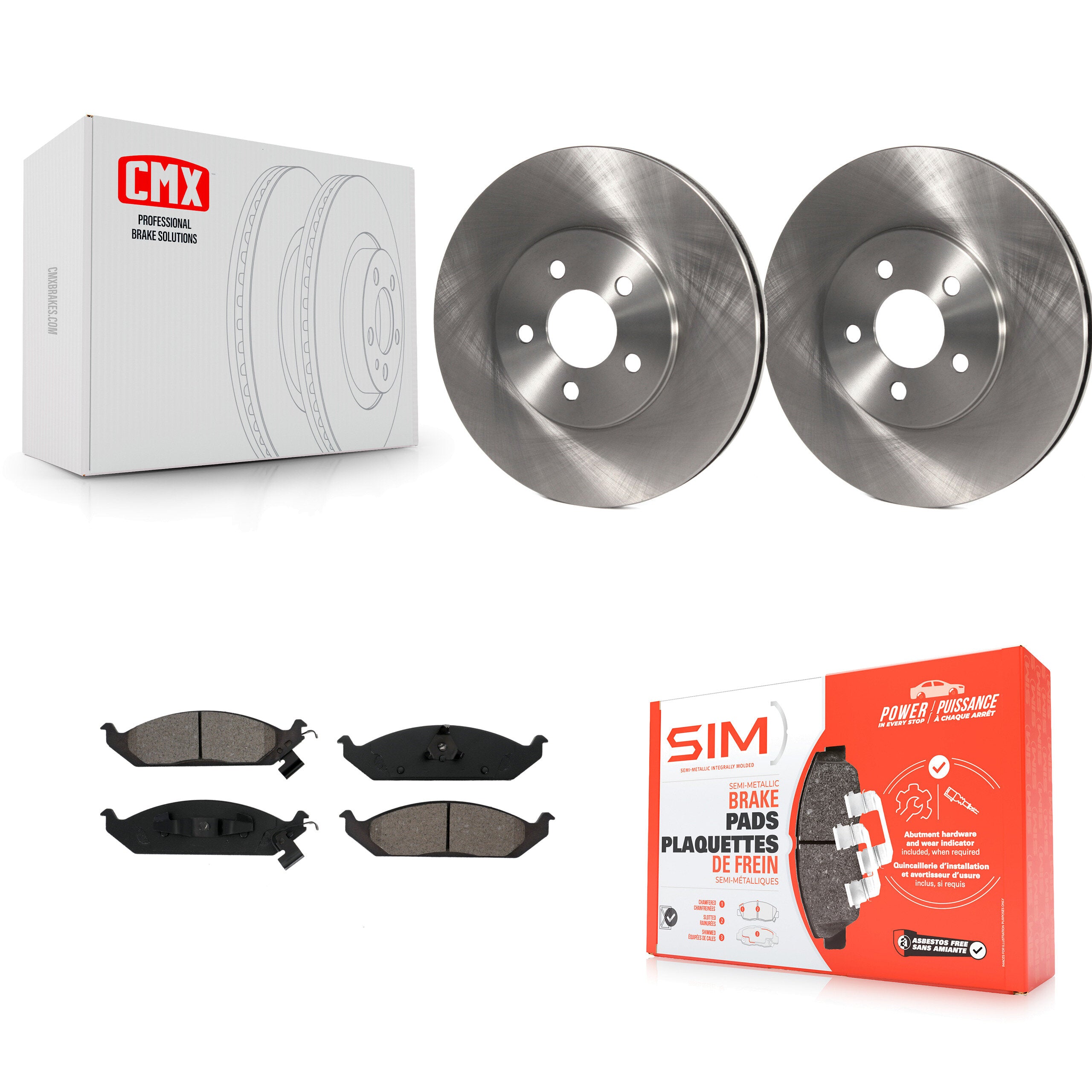 Transit Auto K8S-100189 Disc Brake Kit for 1995-2000 Plymouth Breeze, Chrysler Cirrus, Dodge Stratus - Front product image