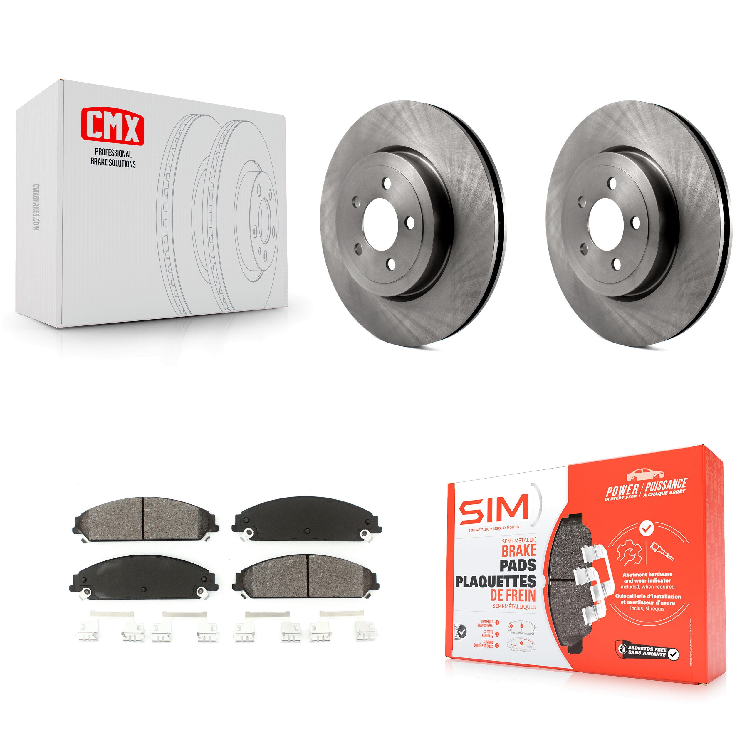 Transit Auto K8S-100223 Disc Brake Kit for 2005-2023 Dodge Charger, Chrysler 300, Dodge Challenger - Front product image