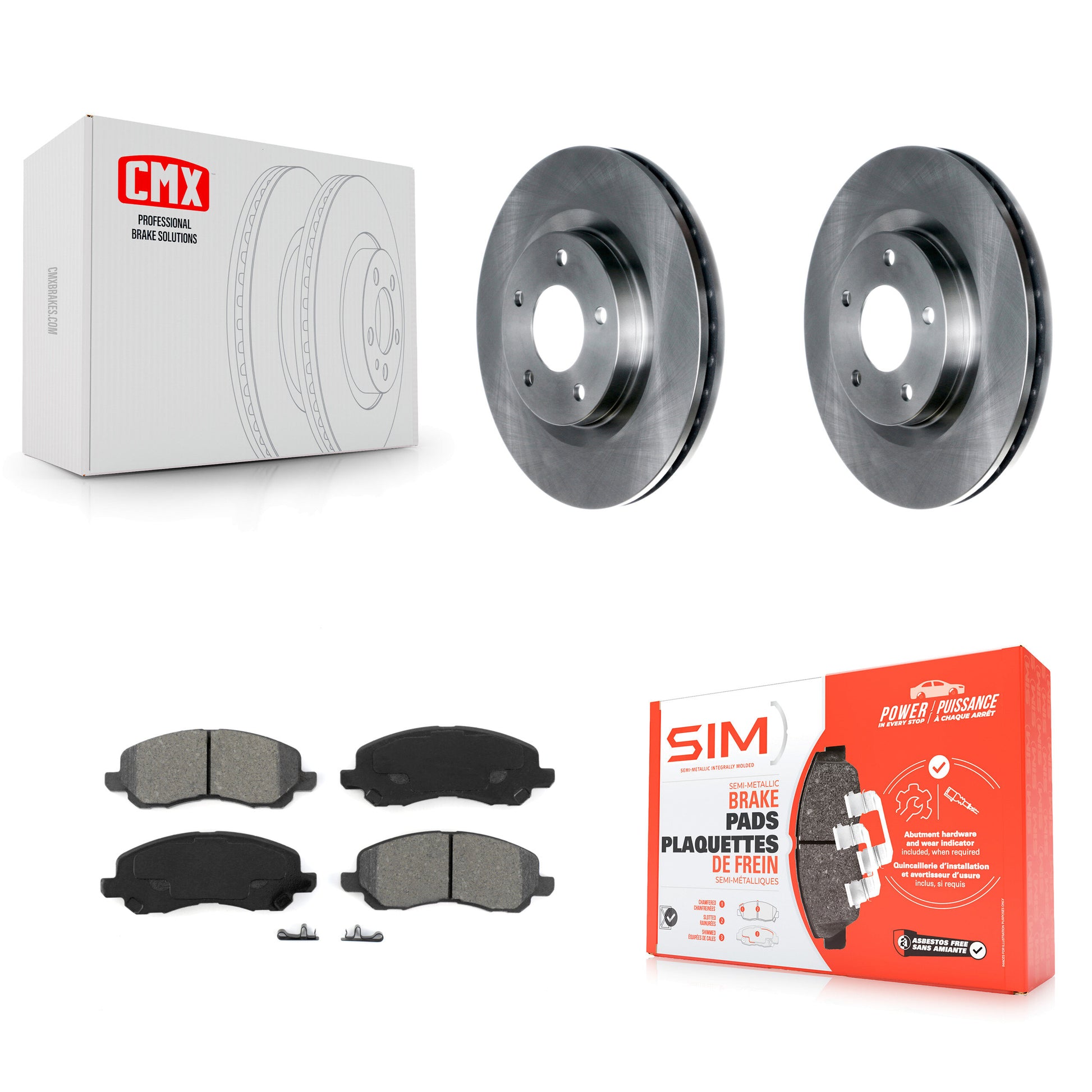 Transit Auto K8S-100229 Disc Brake Kit for 2007-2024 Mitsubishi Lancer, Mitsubishi Outlander, Chrysler 200 & more - Front product image