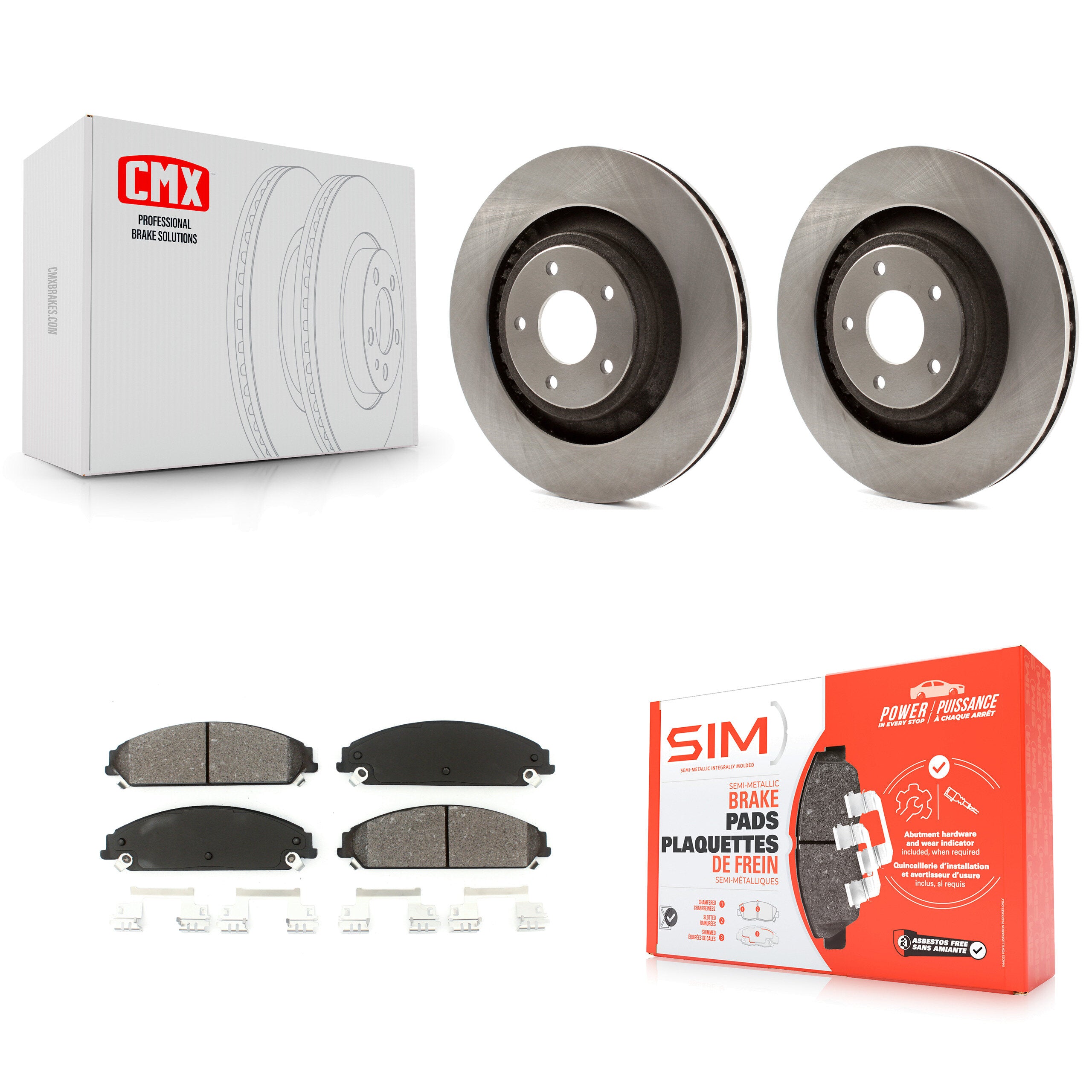 Transit Auto K8S-100237 Disc Brake Kit for 2008-2014 Chrysler 200, Dodge Avenger, Dodge Caliber - Front product image