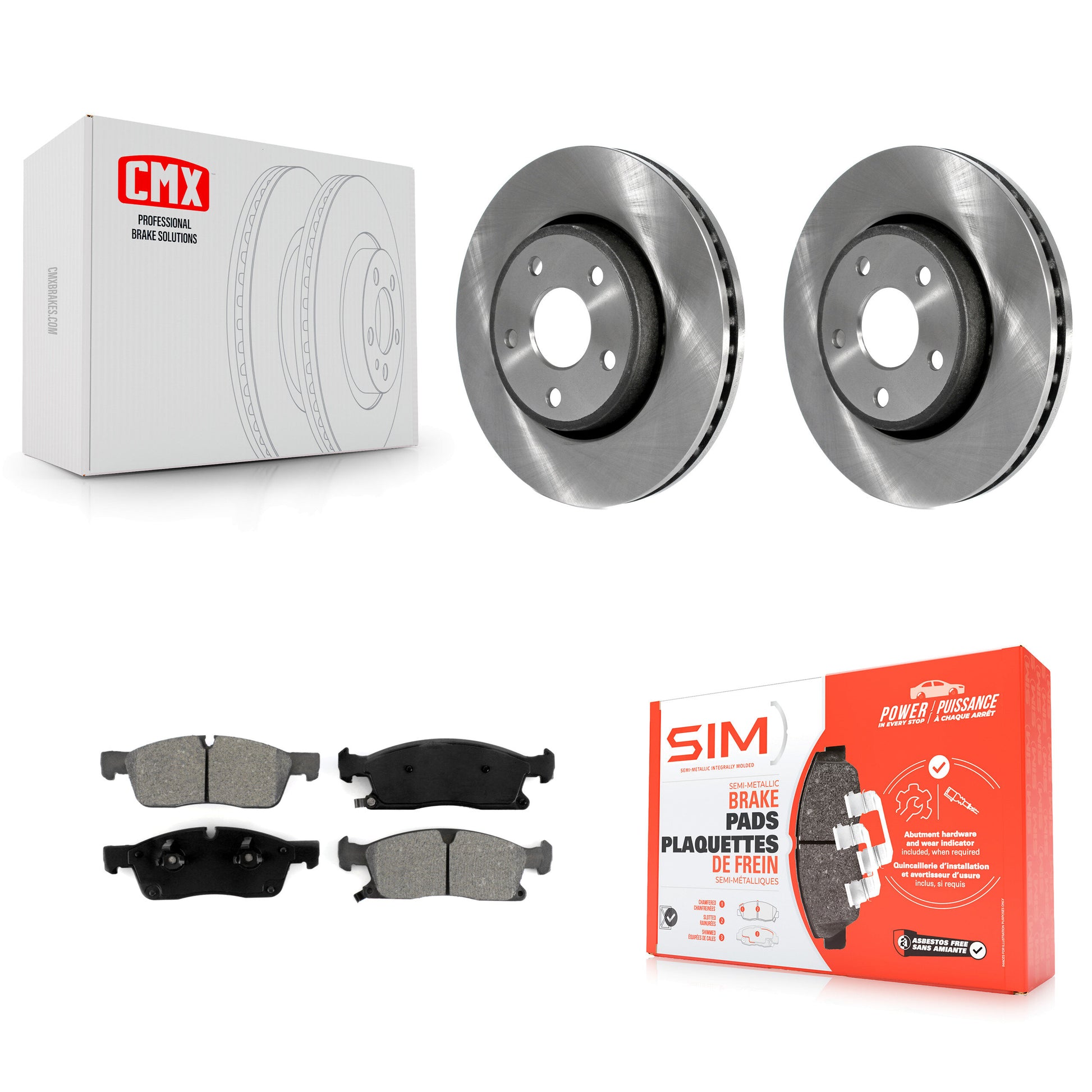 Transit Auto K8S-100239 Disc Brake Kit for 2011-2023 Dodge Durango, Jeep Grand Cherokee - Front product image